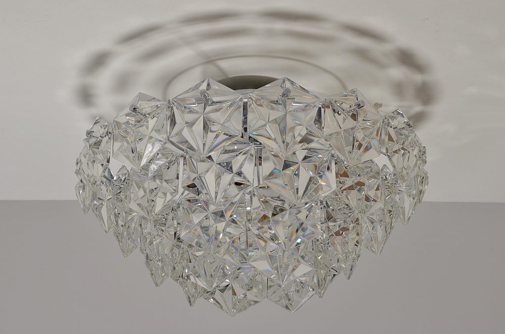Chandelier in faceted Crystal produced by Kinkeldey in the 1970s