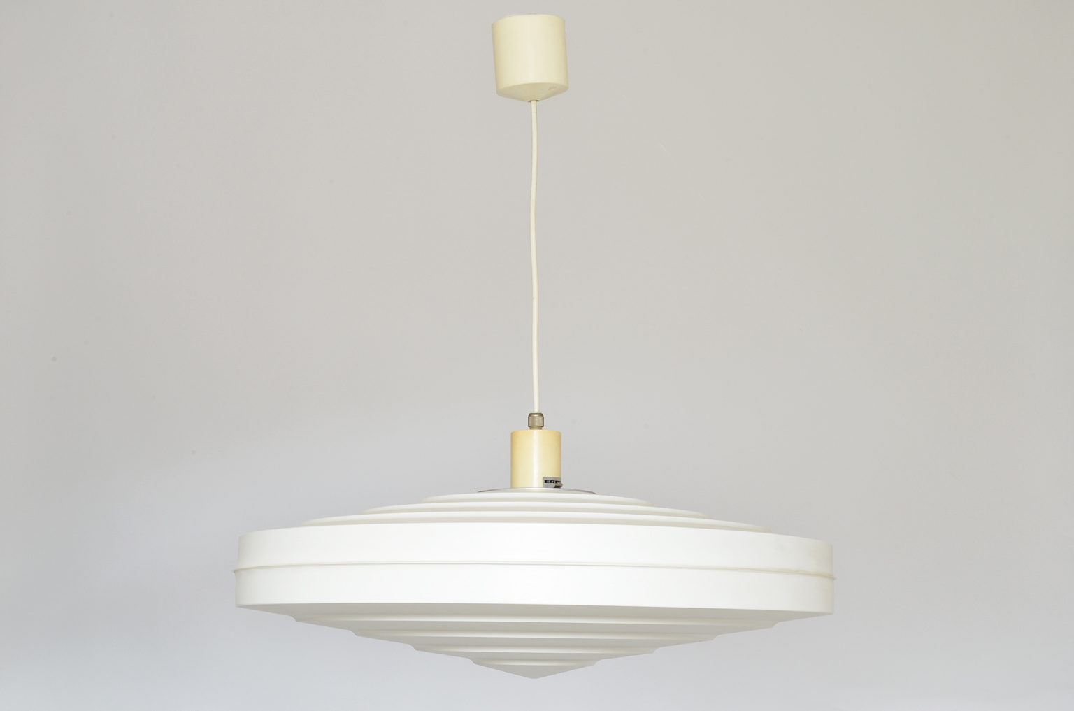 White Pendant Lamp by Aloys F. Gangkofner for Erco Leuchten, Germany 1962