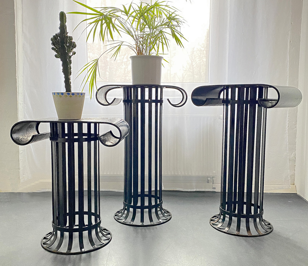 Flower-Column Flower-Table Flower-Stand wrought Iron from a castle park France 30s – 50s