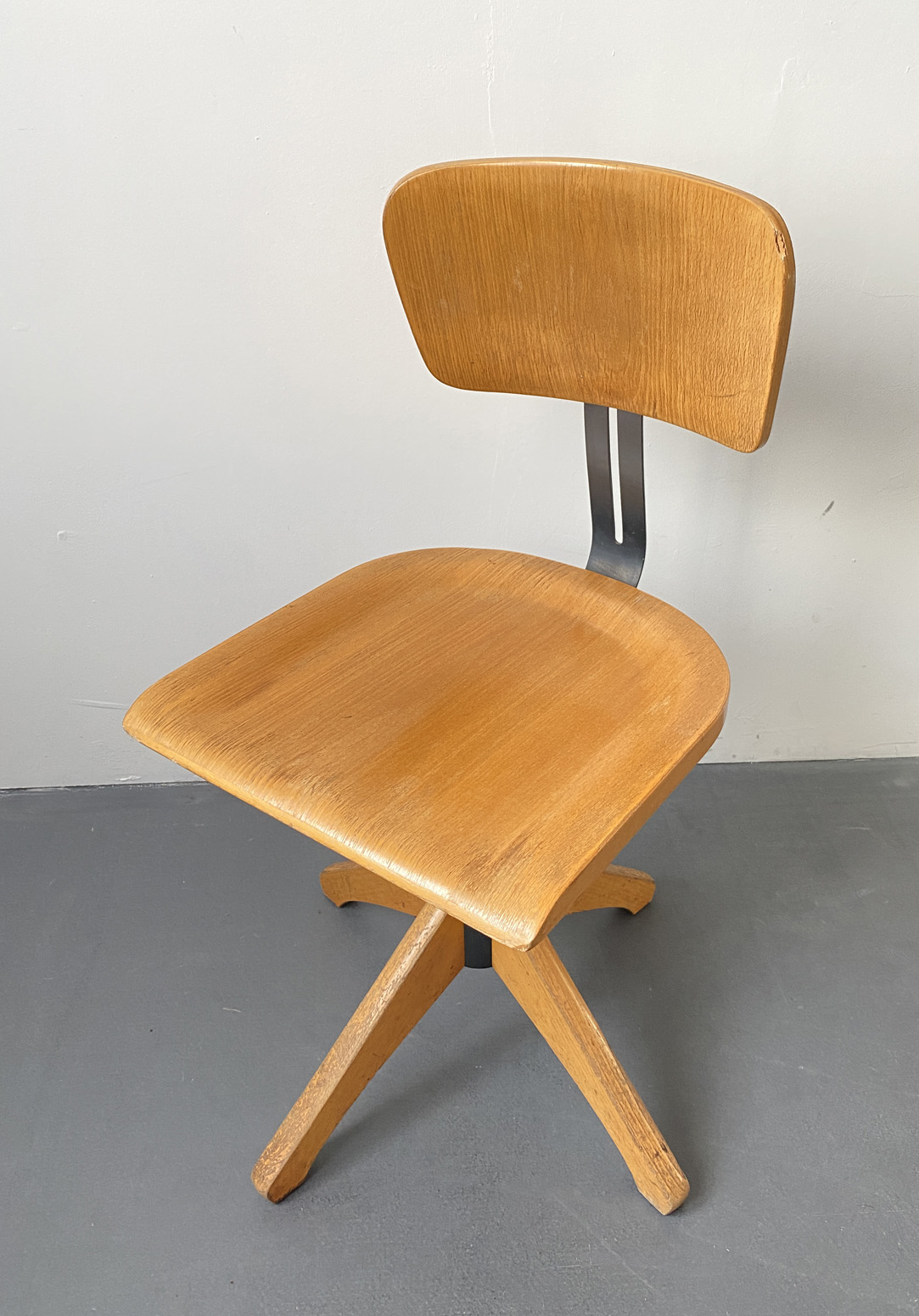 Ama Elastik Swivel Chair Model 350 R with Backrest, 1950ies