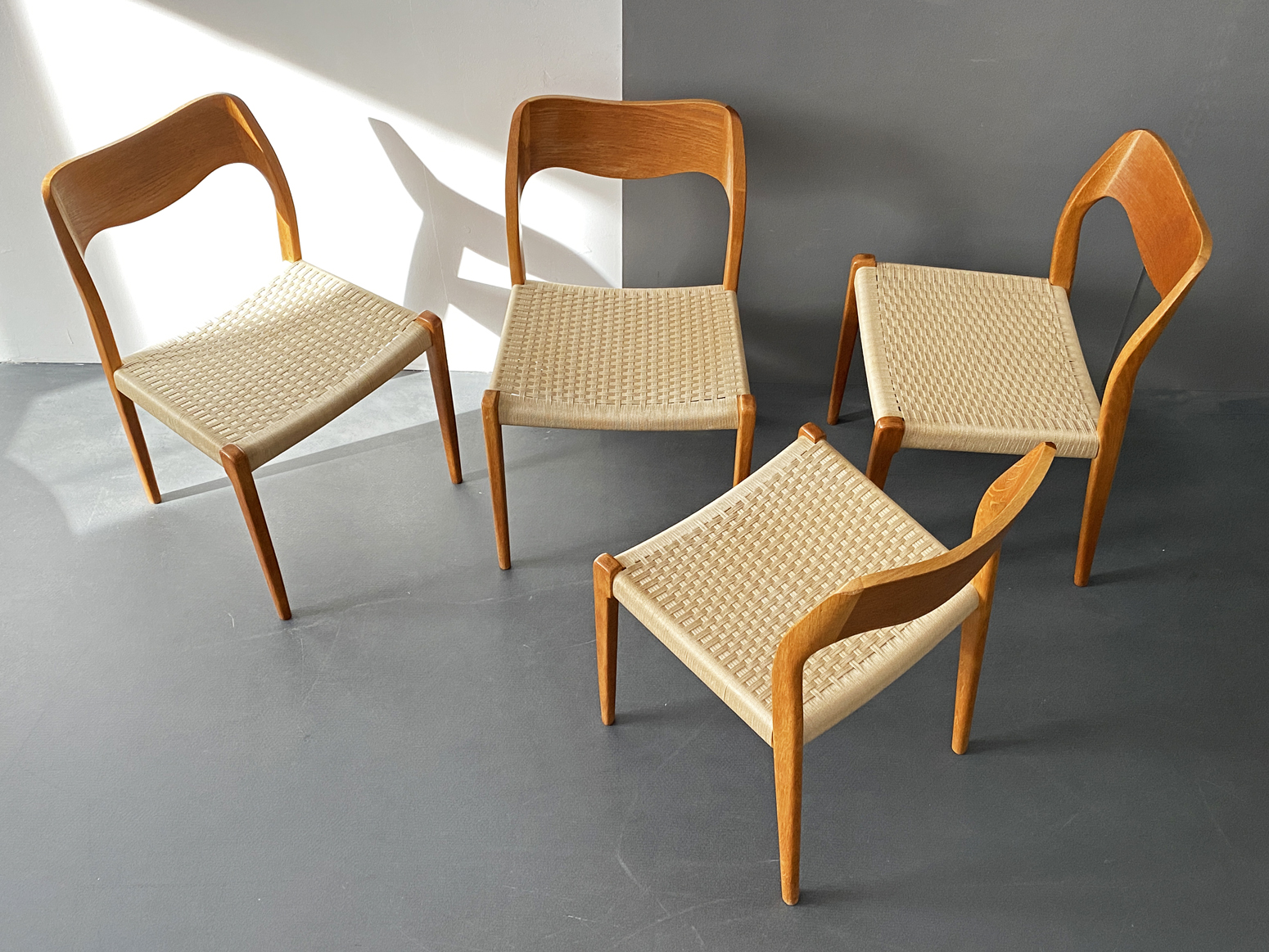 Model 71 Teak Chairs by Niels Otto Möller for J. L. Möller Möbelfabrik, 1950s