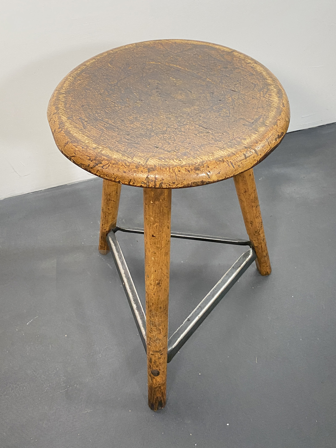 Three-legged Workshop Stool by AMA, 1930s.