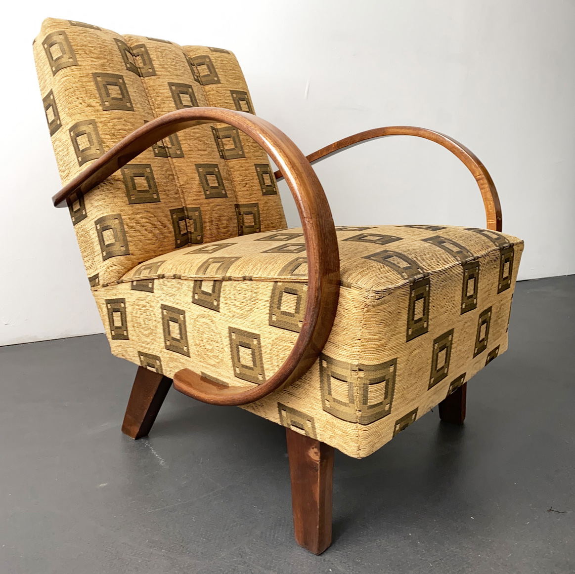 Armchair by Jindrich Halabala for UP Zavody, Art Deco 1930s. Reupholstered