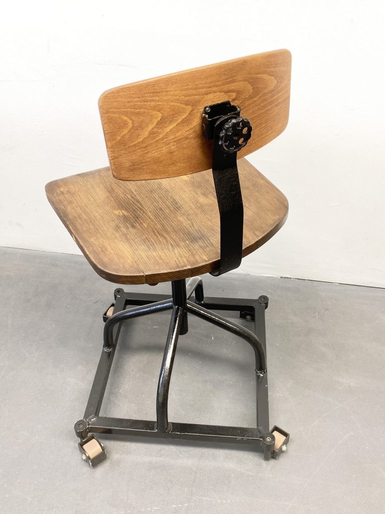 Vintage Workshop Chair On Wheels Germany 1950s Krader Reichert