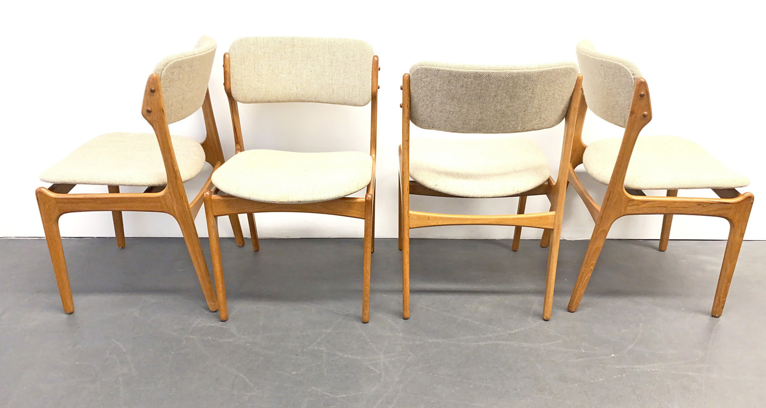 4x Mid Century Teak Stühle Domus Danica von Eric Buch für O. D. Moebler, Dänemark, 60er