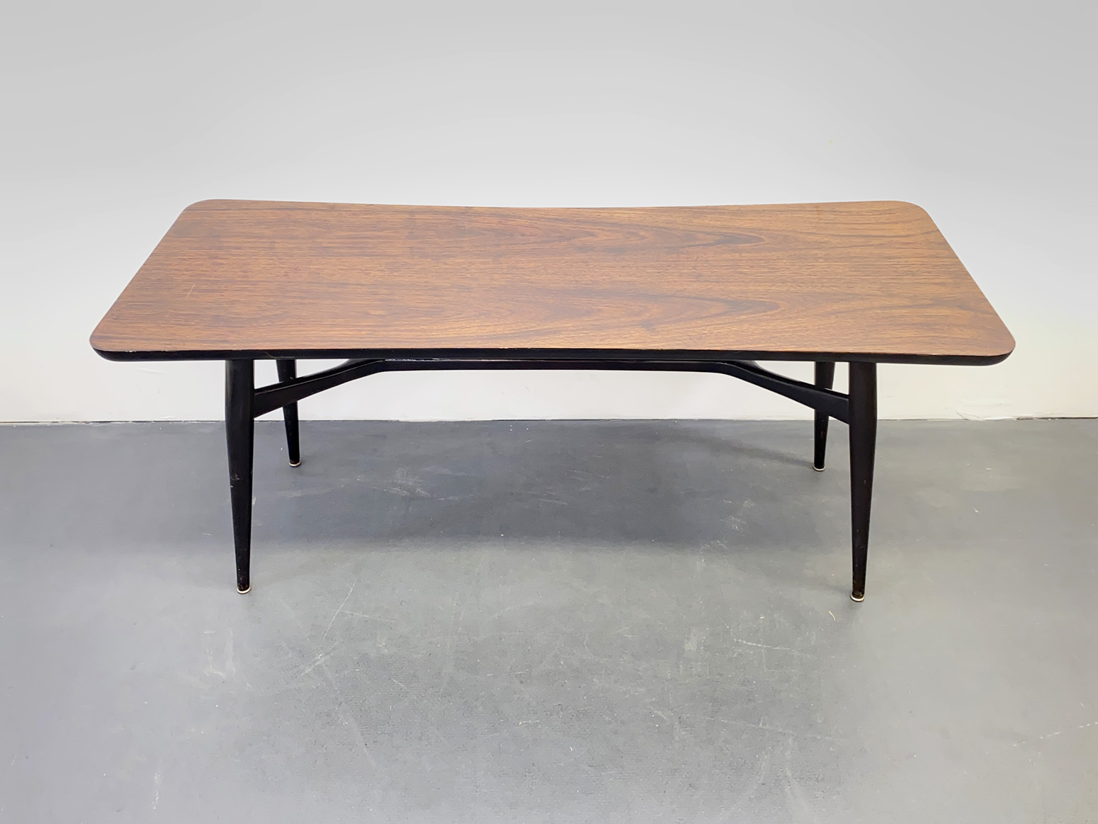 Organic Mid Century Coffee Table, black, Scandinavia, 1960s.