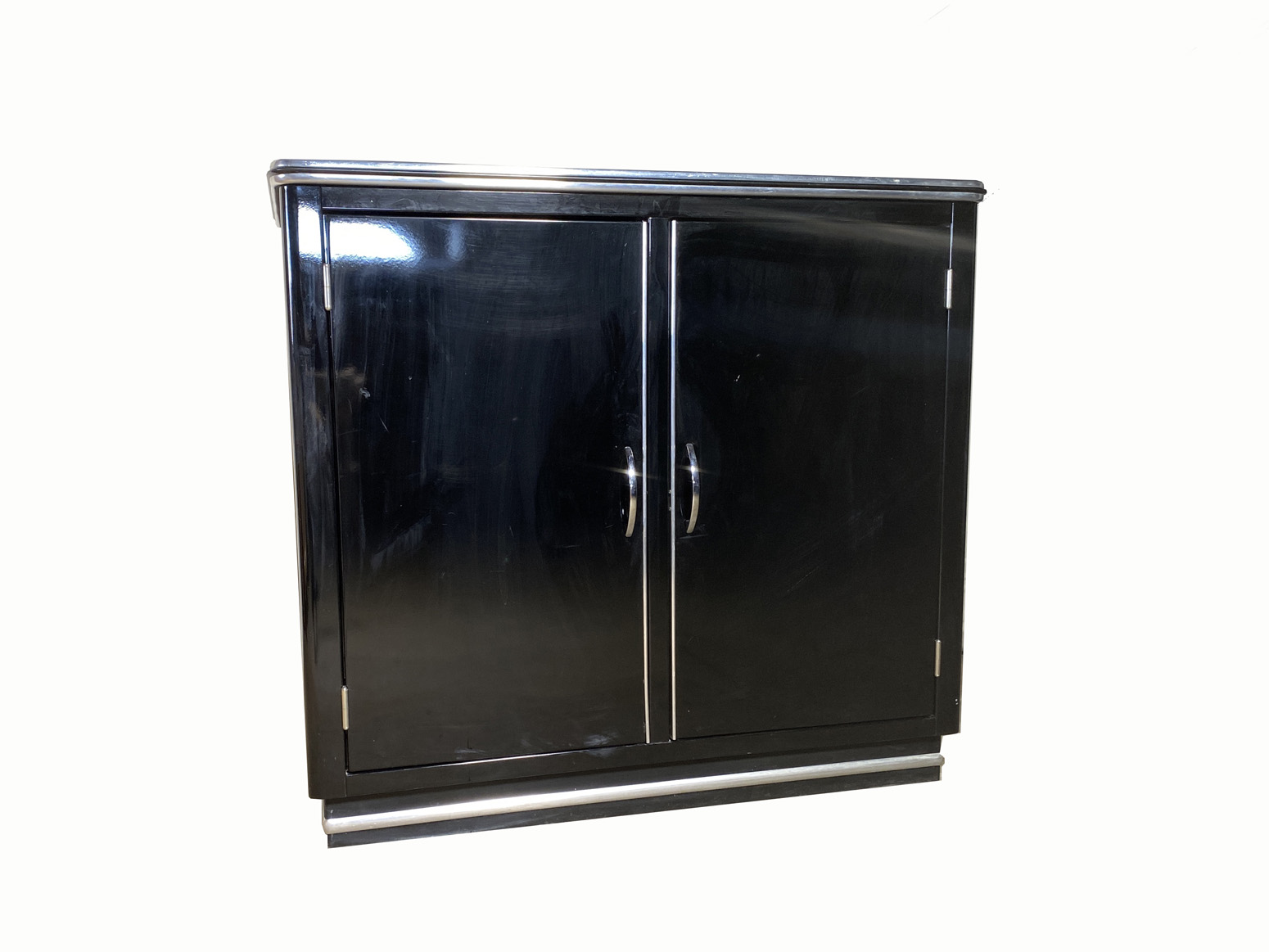 Sideboard SB122 aus Metall schwarz lackiert von Müller Möbelfabrikation, 1990er.