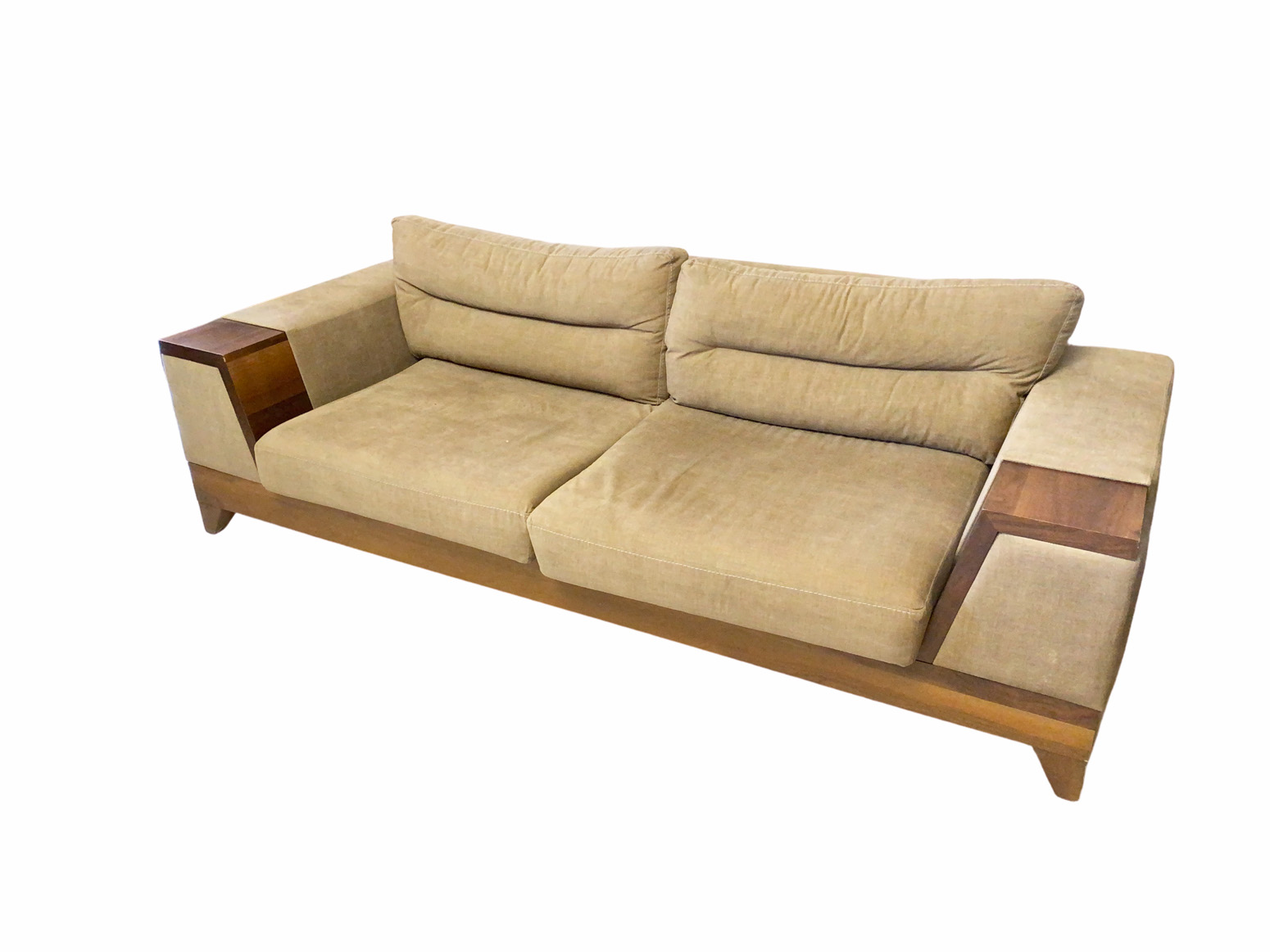 Art Deco Sofa / Couch beige fabric Cover, France, 1930s.