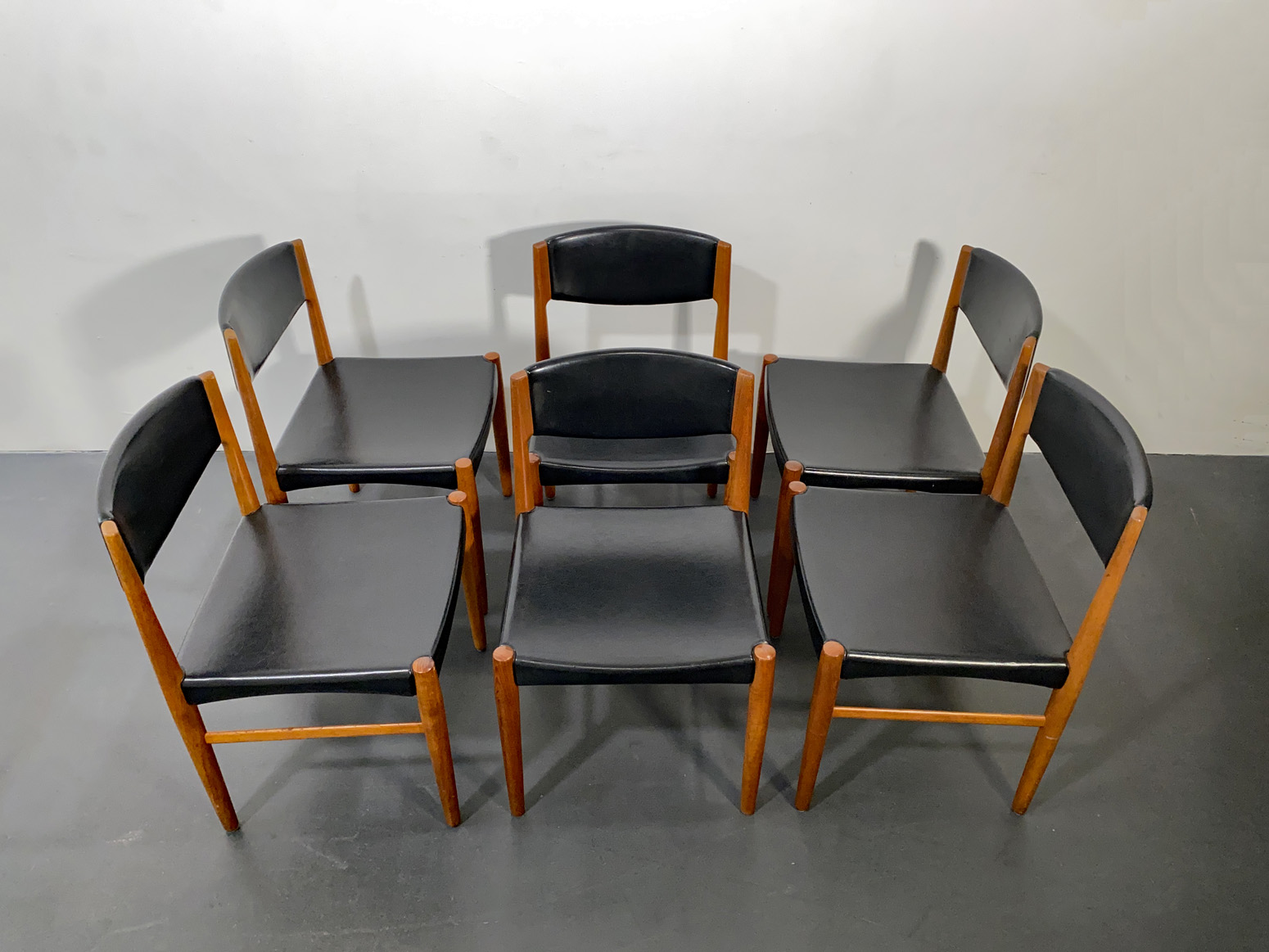 picture Faux Leather Dining Chairs Set Of 6 set of 6 mid century dining chairs teak