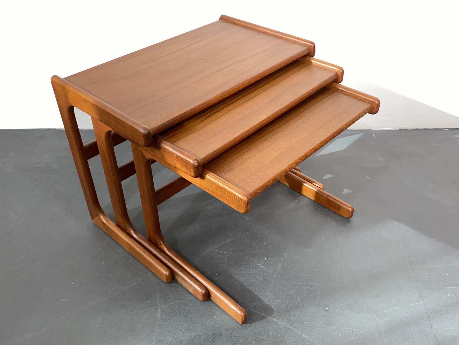 Mid Century Teak Nesting Tables Denmark 60s