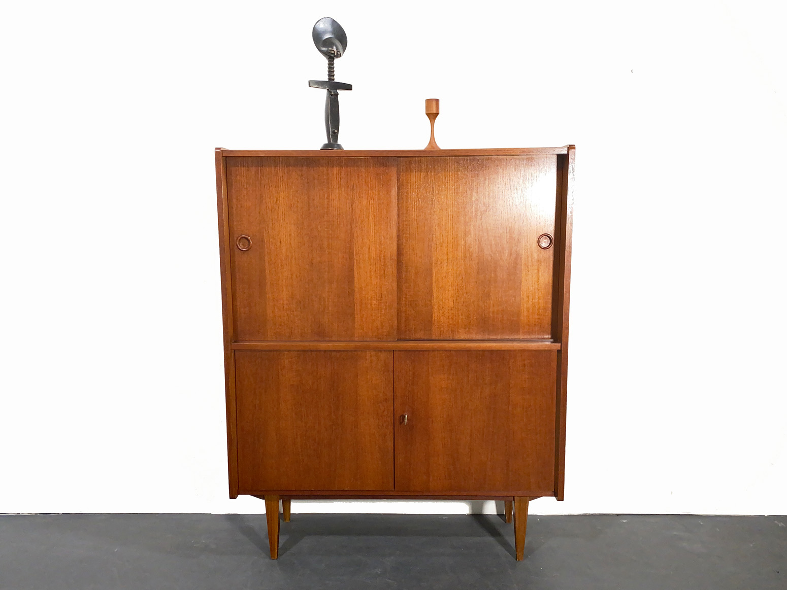 Mid-Century Teak Highboard, Deutschland, 1960er.