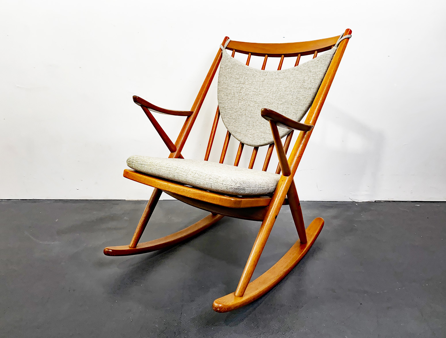Teak Rocking Chair by Frank Reenskaug for Bramin, Denmark, 1960s.