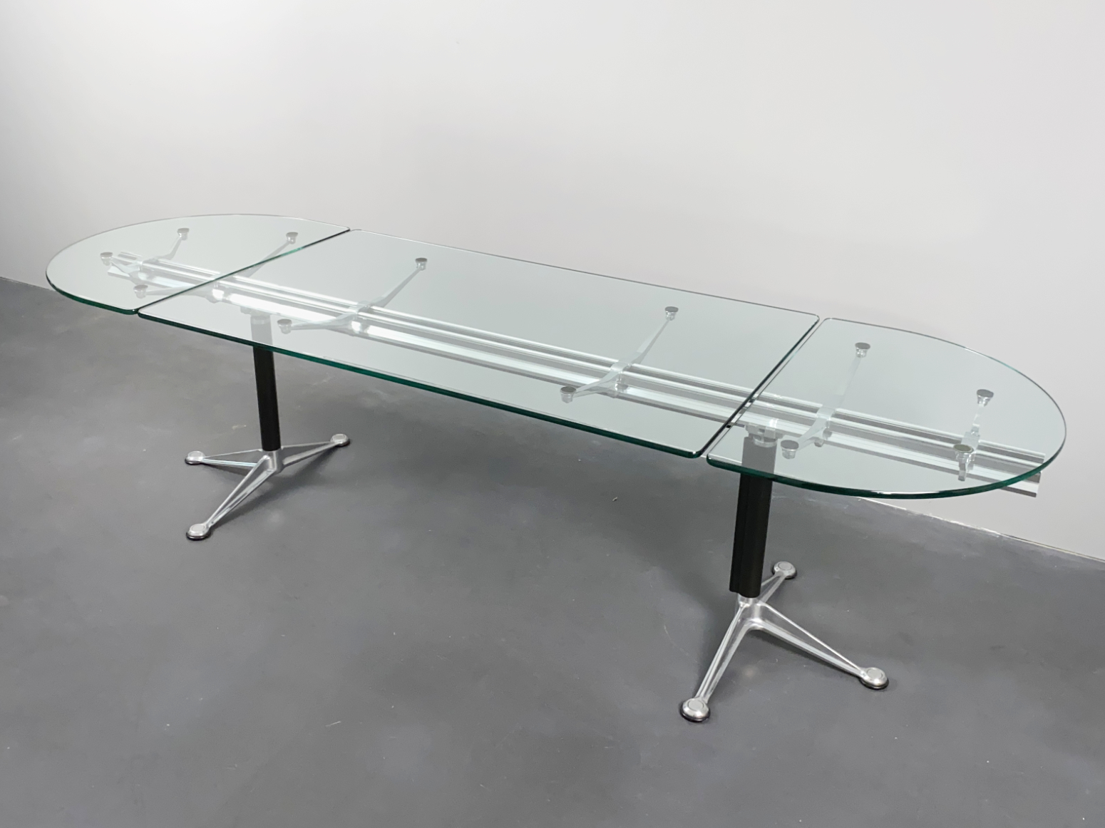 Aluminium-Glass Table, Desk by Bruce Burdick for Hermann Miller, USA, 1980s