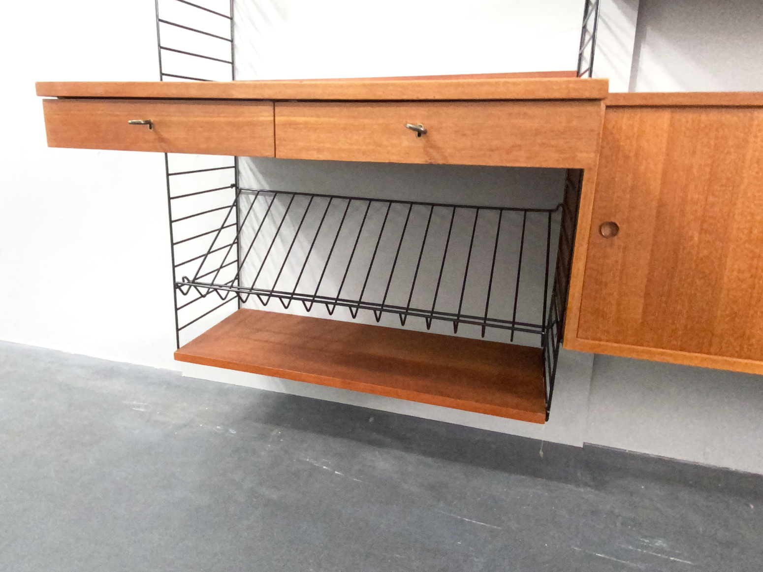 Modular Teak String Wall Shelf System by Katja & Nils Strinning for String.