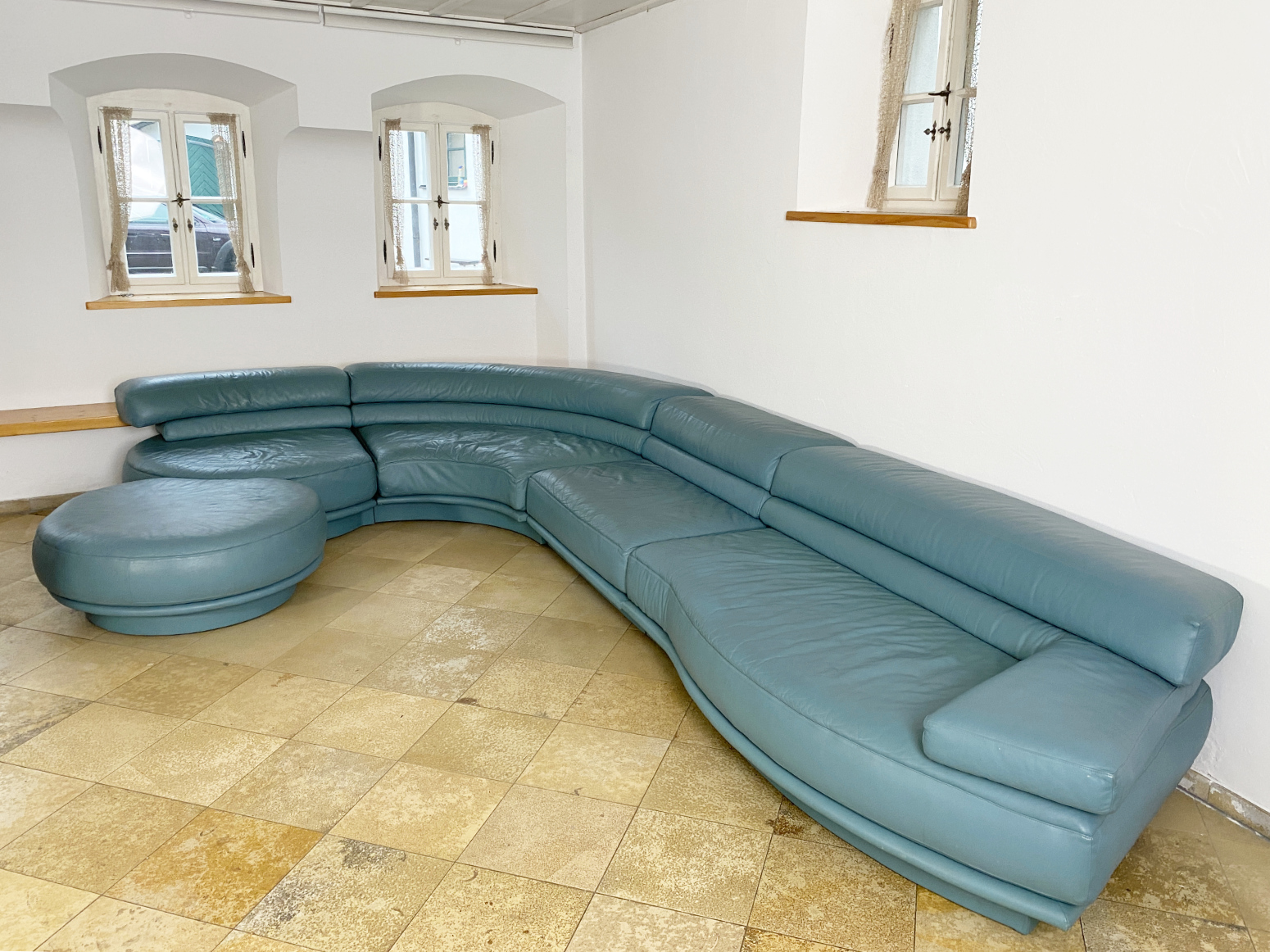 Modulares Sofa “Golf “ von Hans Hopfer für Wiener Werkstätte, Österreich, 1975, 5-teilige Couch in Anilinleder