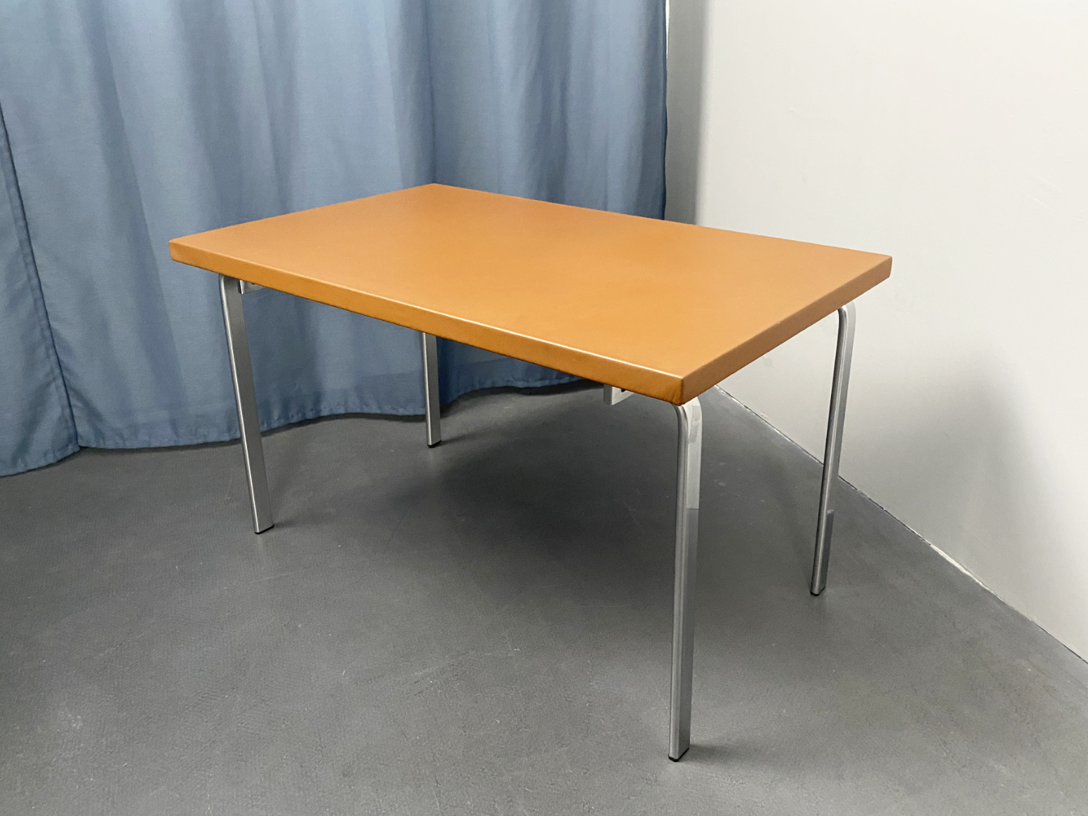 Coffee Table, brown Leather Surface, by Preben Fabricius & Jørgen Kastholm for Kill International,Germany, 1960s