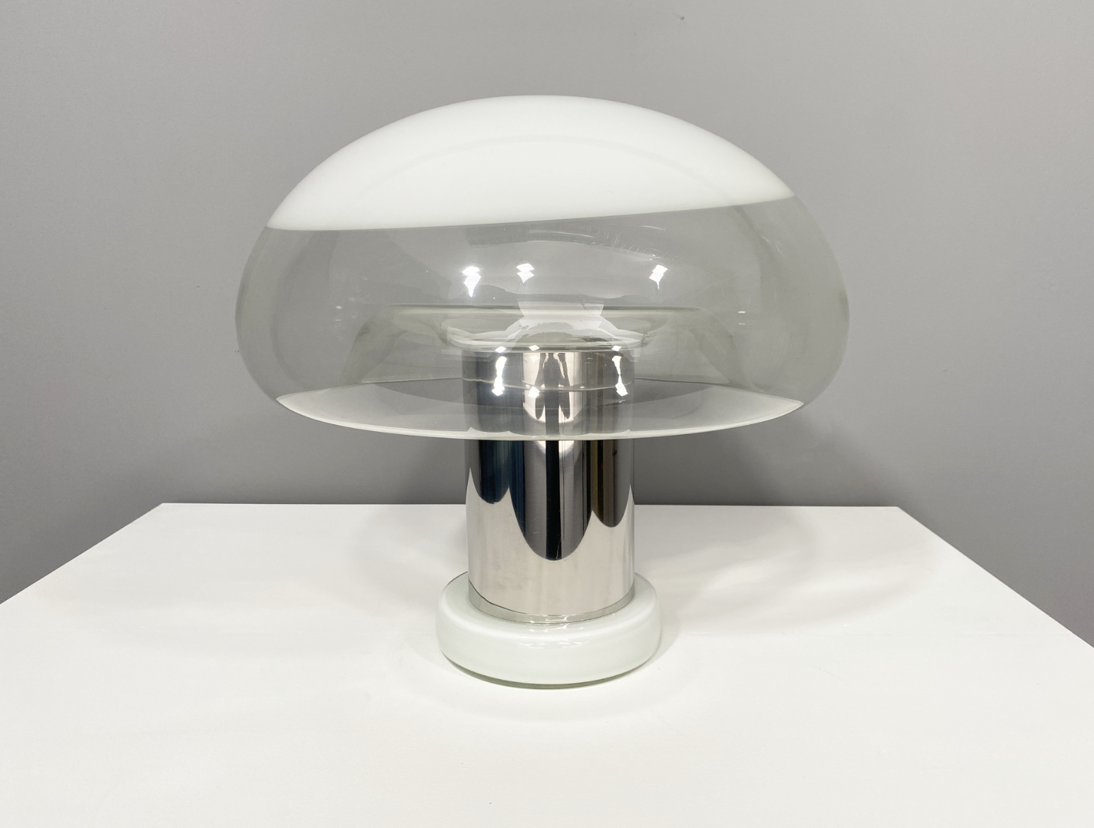 L419 Tischlampe Pilzlampe Michael Red, Vistosi, Murano