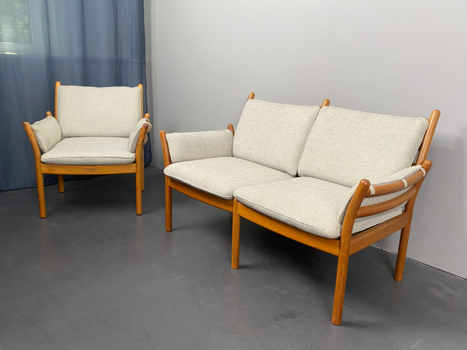 Two-seater sofa and armchair Genius by Illum Wikkelsø for C.F. Christensen Silkeborg, Denmark, 1960s