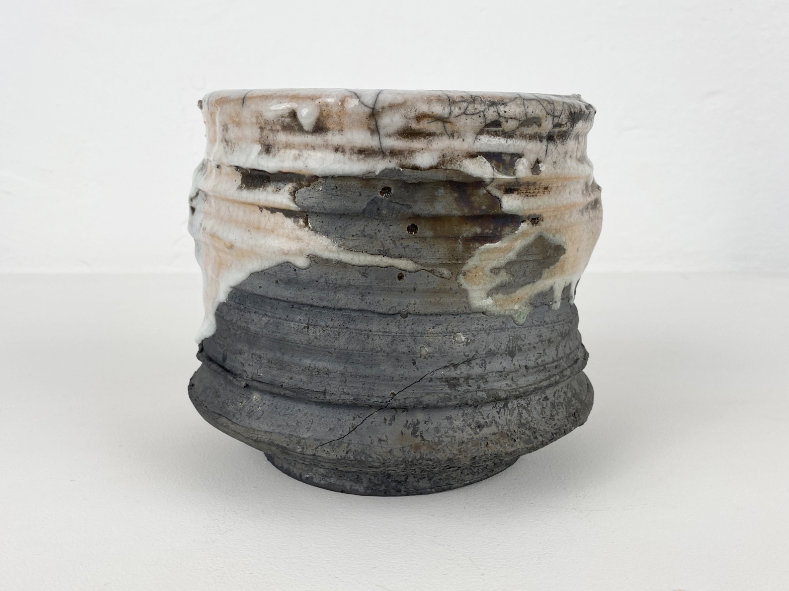 Vase, Object, Studio Ceramic in Raku Technique, Unique Piece by Andrea Müller, Germany, 1980s