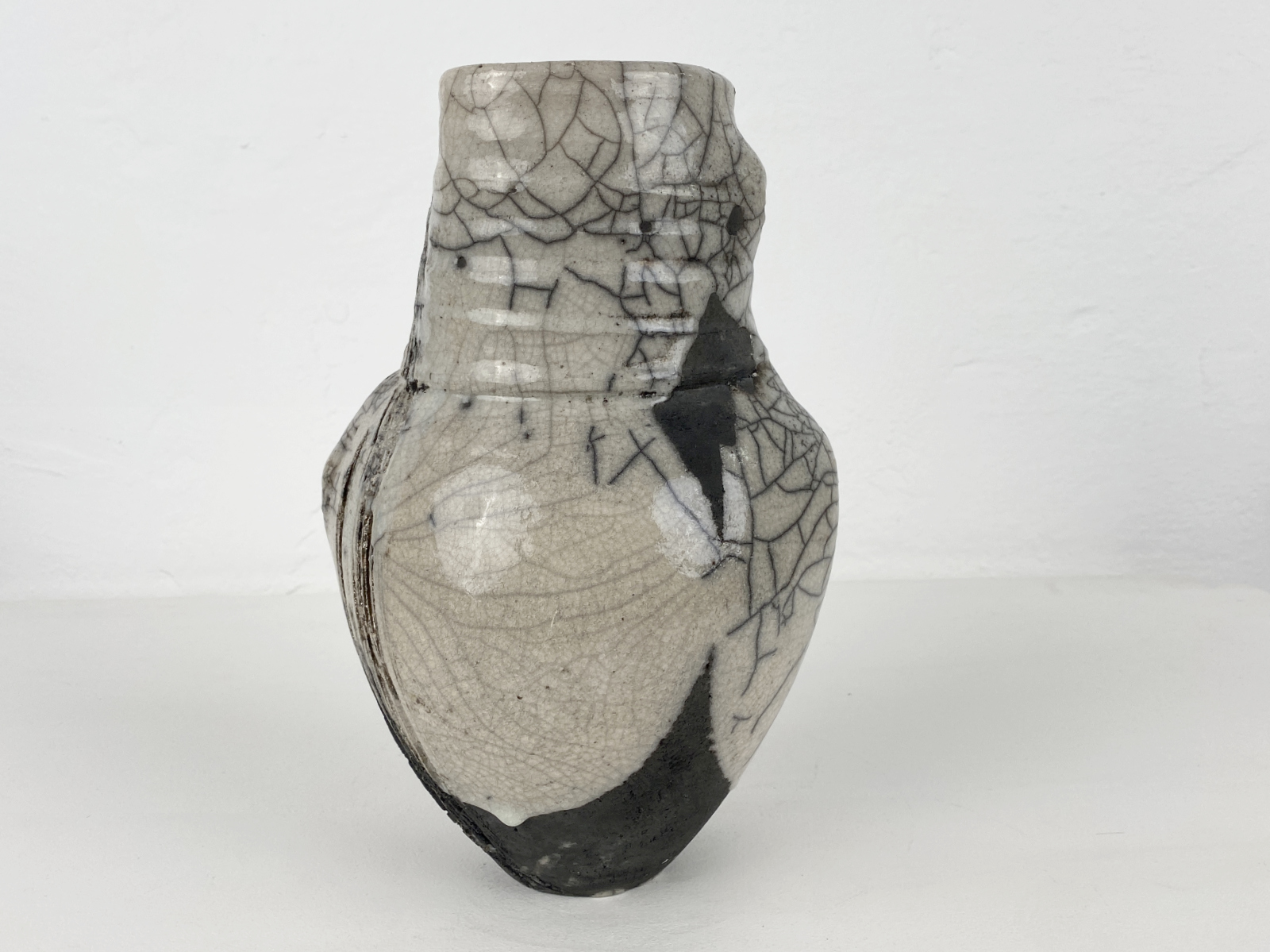 Vase, Object, Studio Ceramic in Raku Technique, Unique Piece by Andrea Müller, Germany, 1980s