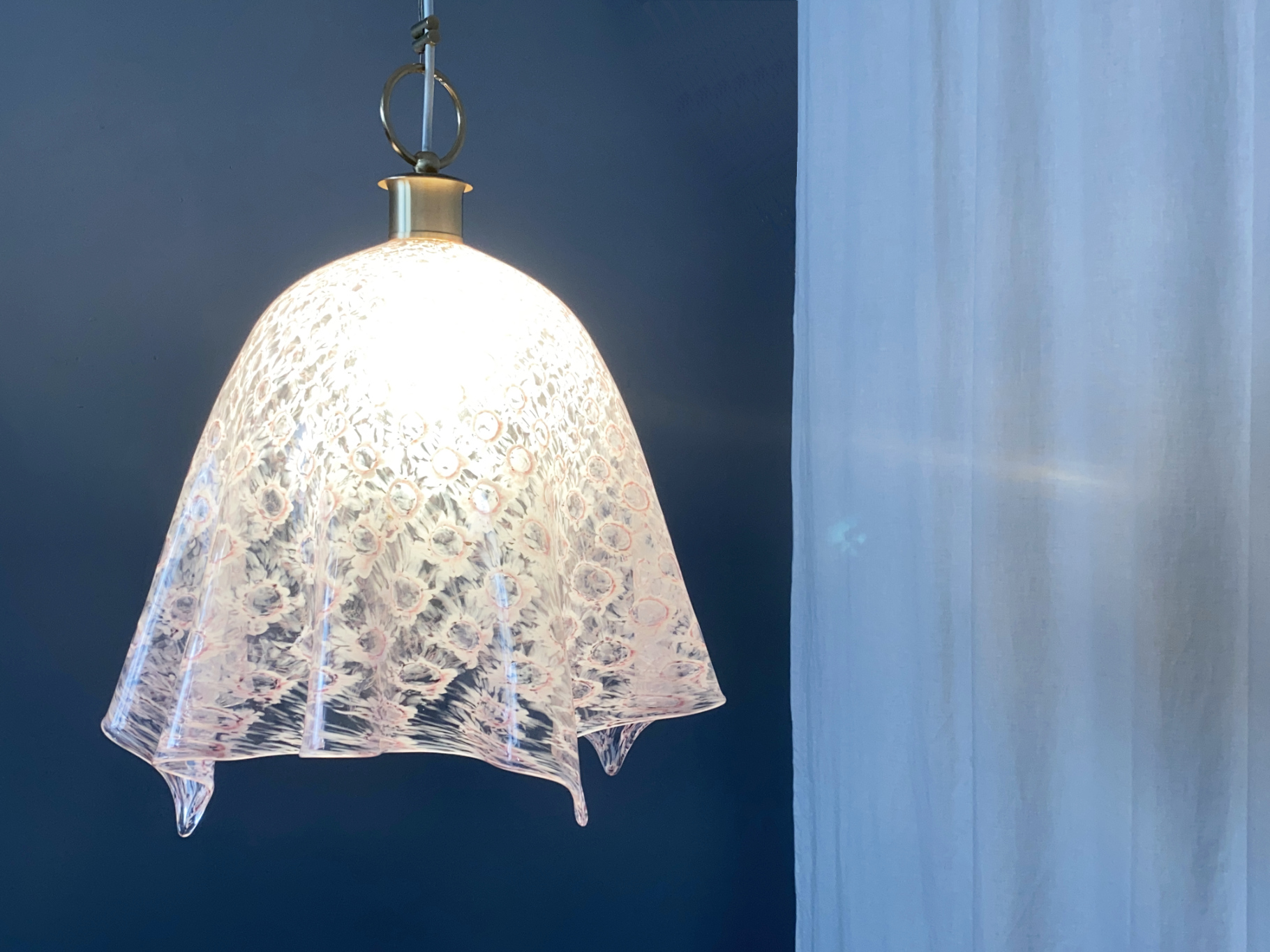 Ceiling Lamp / Pendant Lamp Murano Glass Fazzoletto by La Murinna, Italy, 1970s