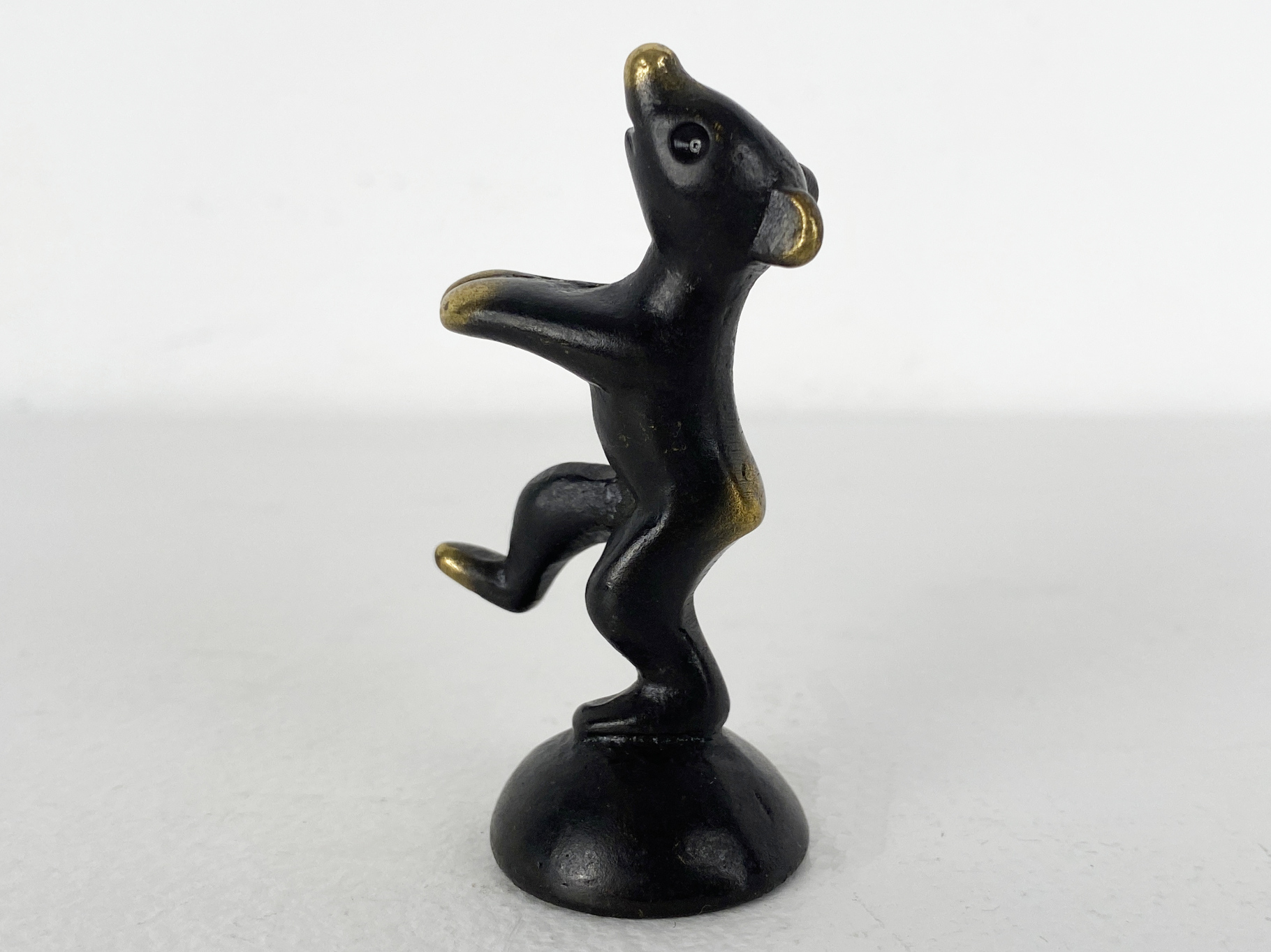 Tanzender Bär Bronze Figur von Hertha Baller, Österreich, 1950er