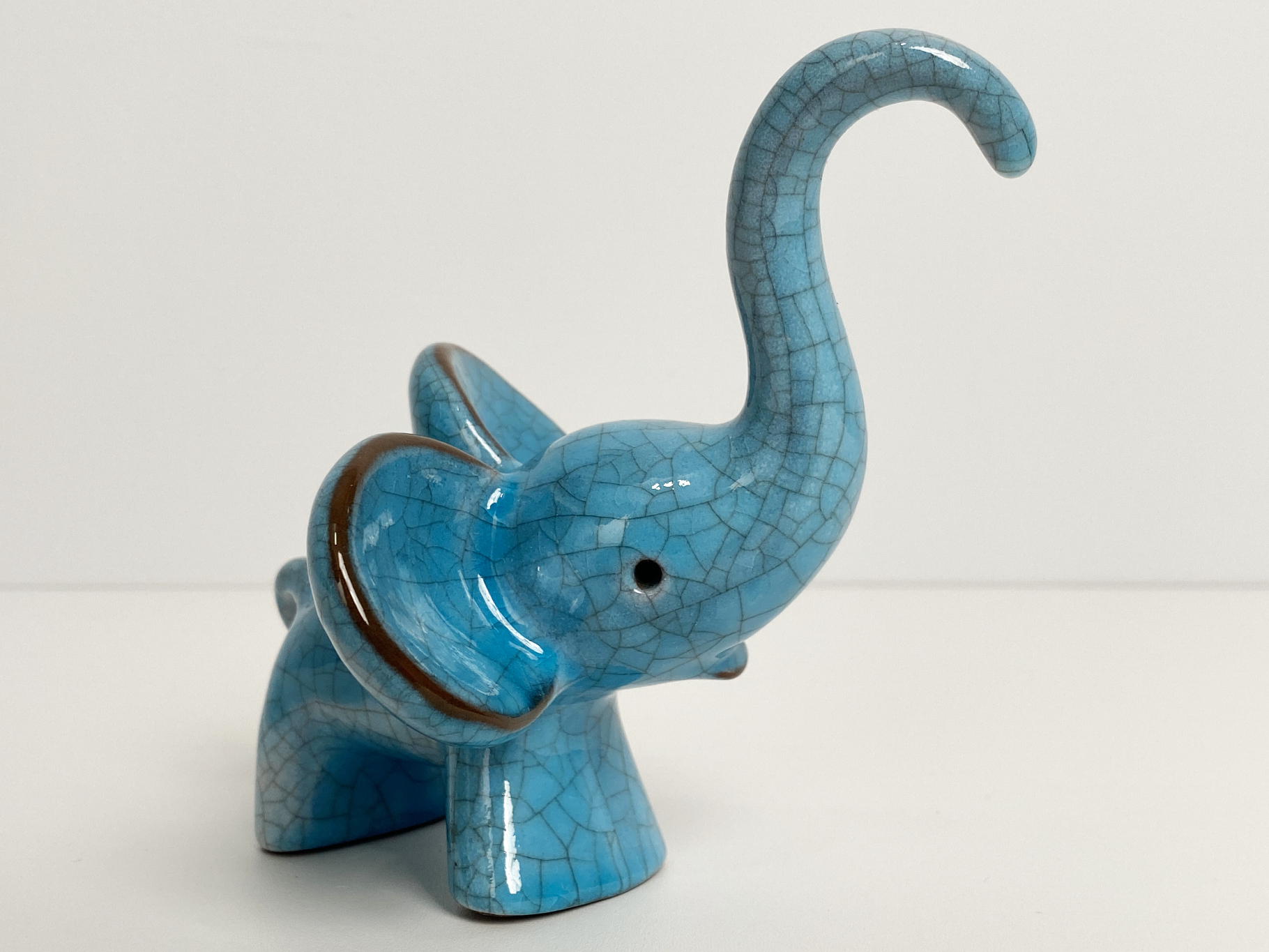 Elefant Keramik Figur von Walter Bosse für Karlsruher Majolika, Deutschland, 1950er