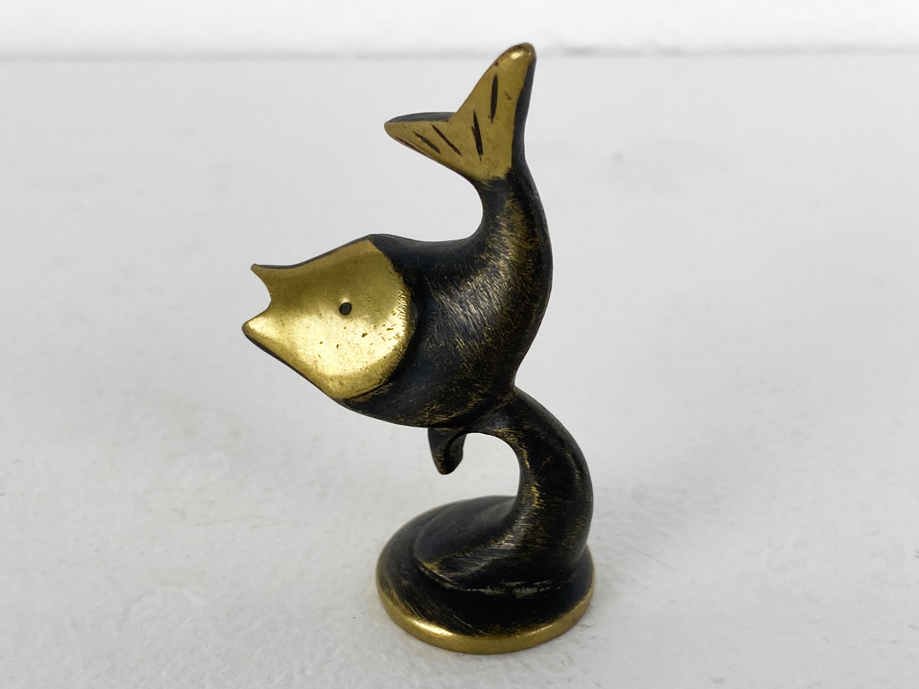 Fisch Bronze Figur von Hertha Baller, Österreich, 1950er