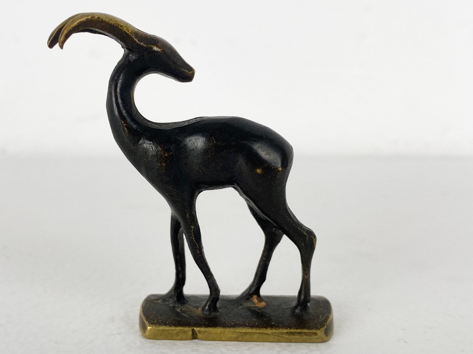 Antilope / Gazelle Bronze Figur von Hertha Baller, Österreich, 1950er