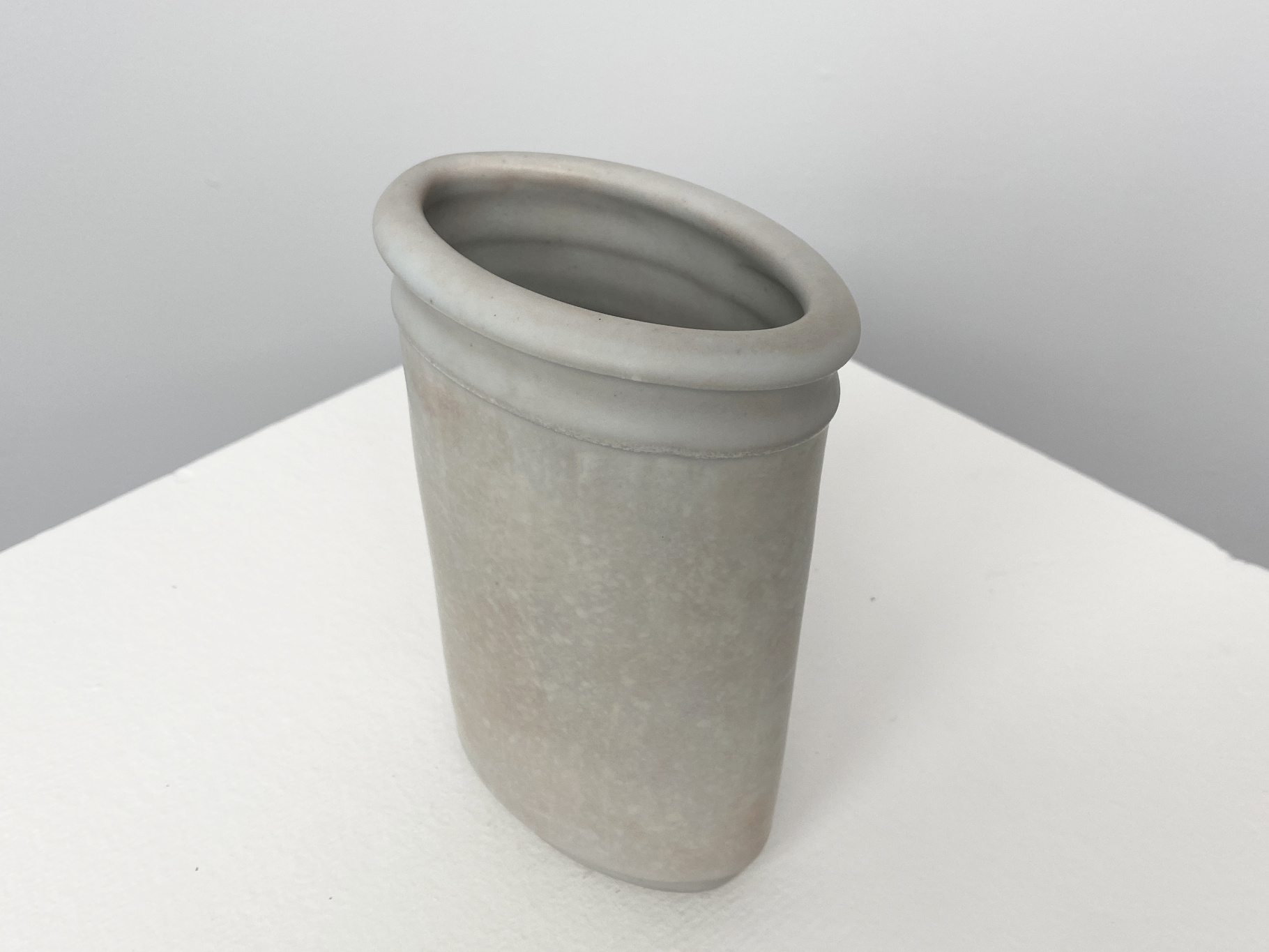 Keramik Vase, beige / grau, Steingut, 1980er