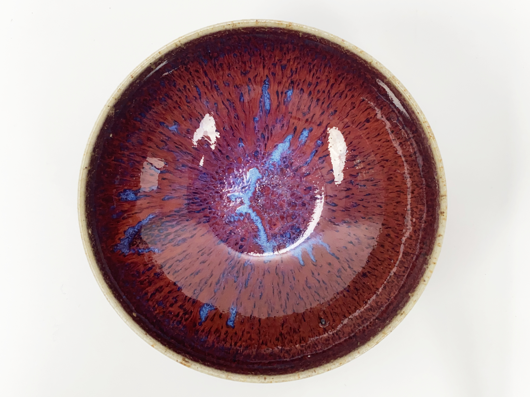 Ceramic Bowl, Stoneware, copper red Glaze with Titanium Oxide, 1985