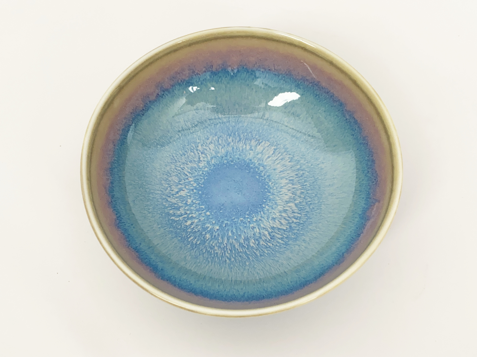 Ceramic Bowl, Stoneware, blue Glaze, 1980s