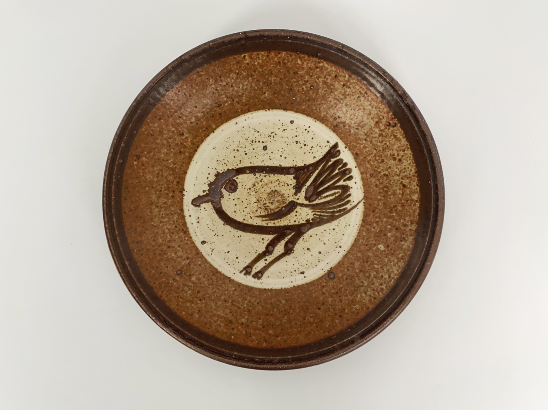 Ceramic Bowl, Wall Plate, Earthenware, Bird Decor, 1970s