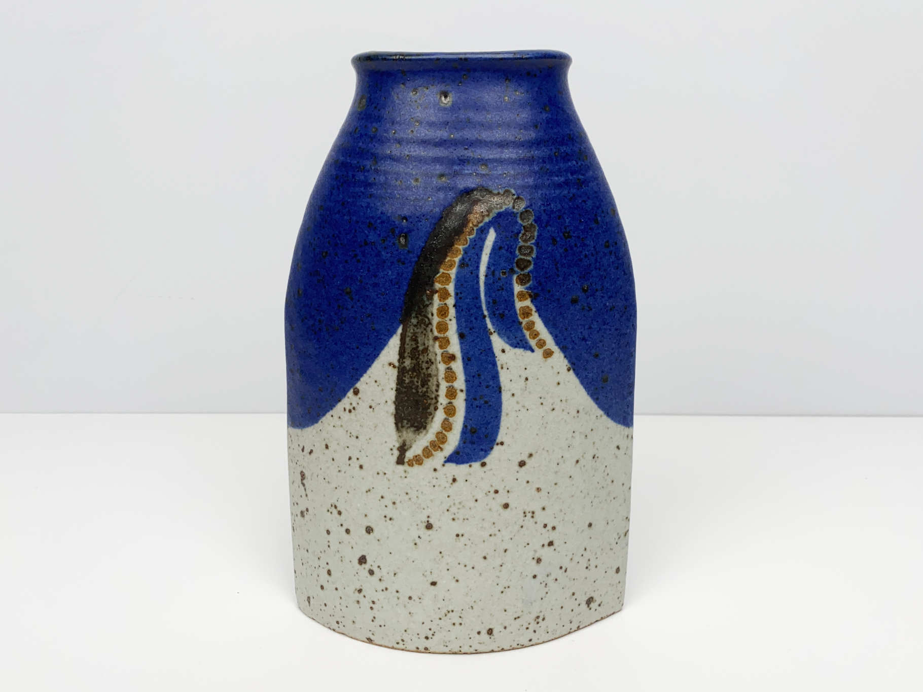 Vase, Ceramic, Stoneware, Unique Piece, painted and glazed, by Wilhelm & Elly Kuch, 1980s