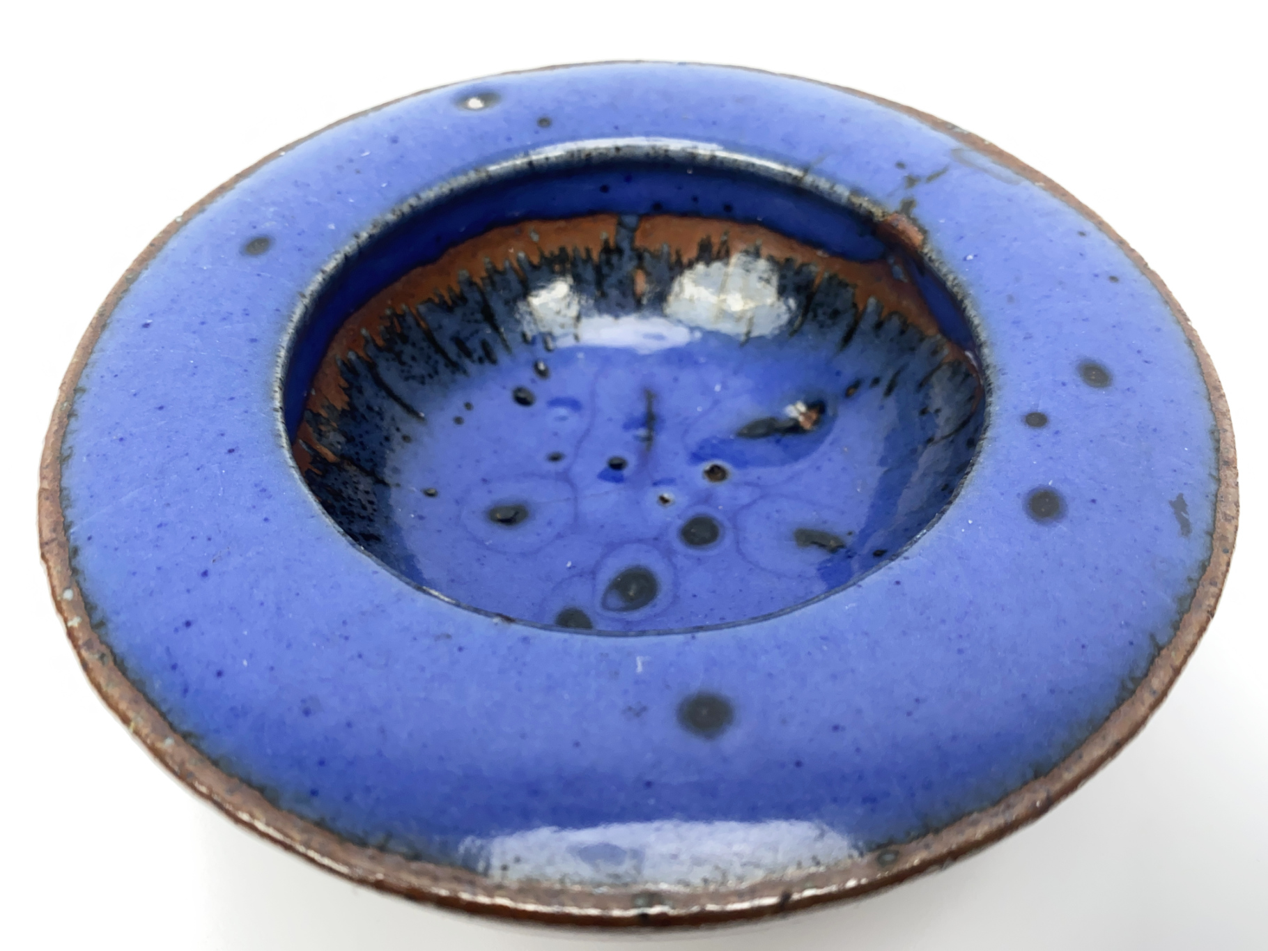 Bowl, Ceramic, Earthenware, Unique Piece, blue Titanium Glaze, by Wilhelm & Elly Kuch, 1960s