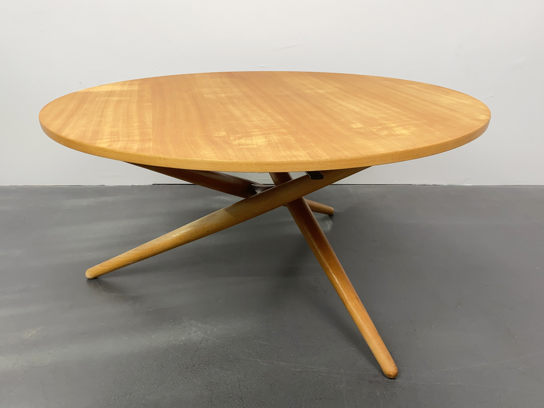 Coffee Table, Dining Table, height adjustable, Cherry Wood, by Jürg Bally, for Wohnhilfe, Switzerland, 1950s