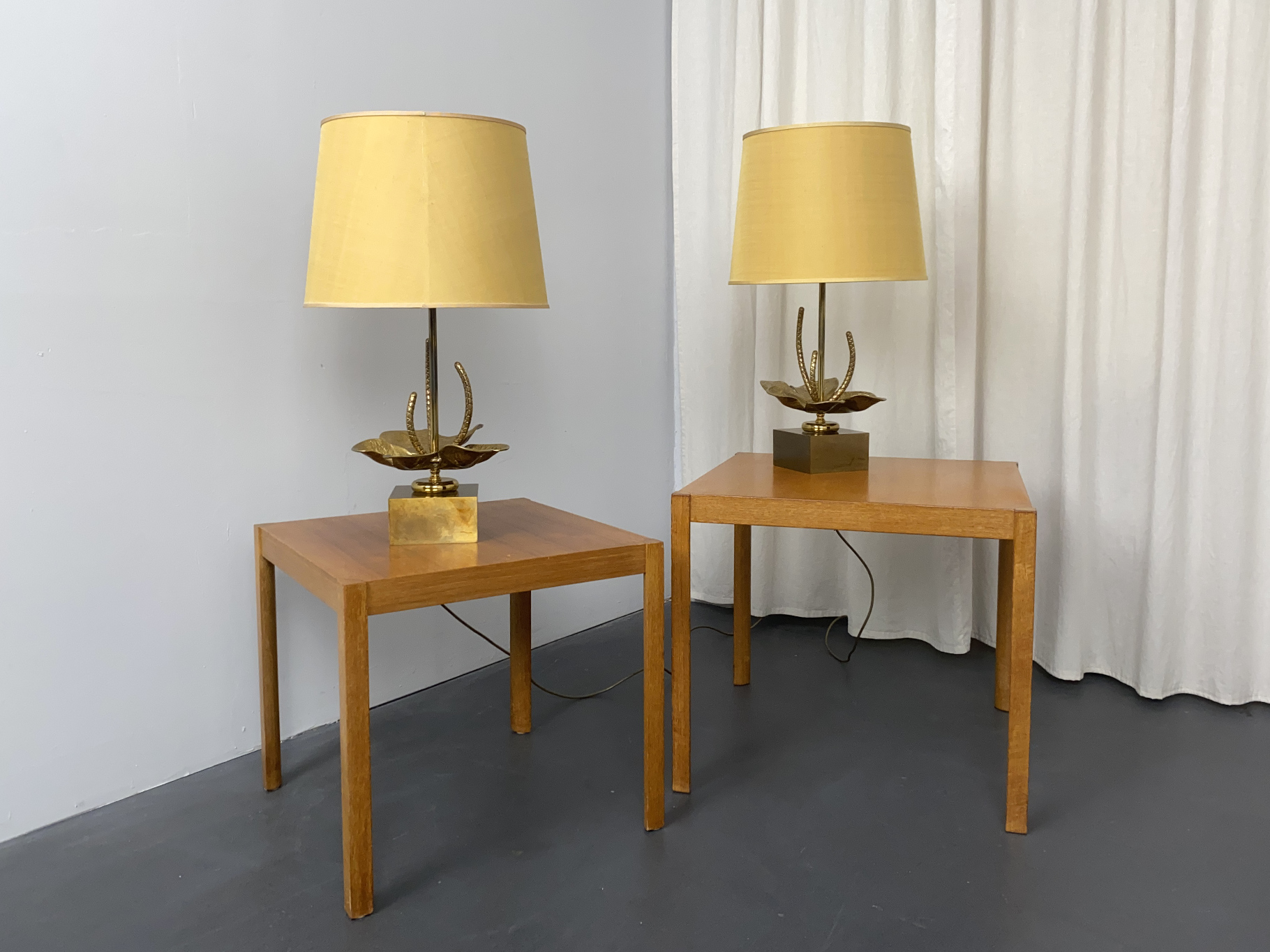 Mid century bronze Boudha table lamp from Maison Charles