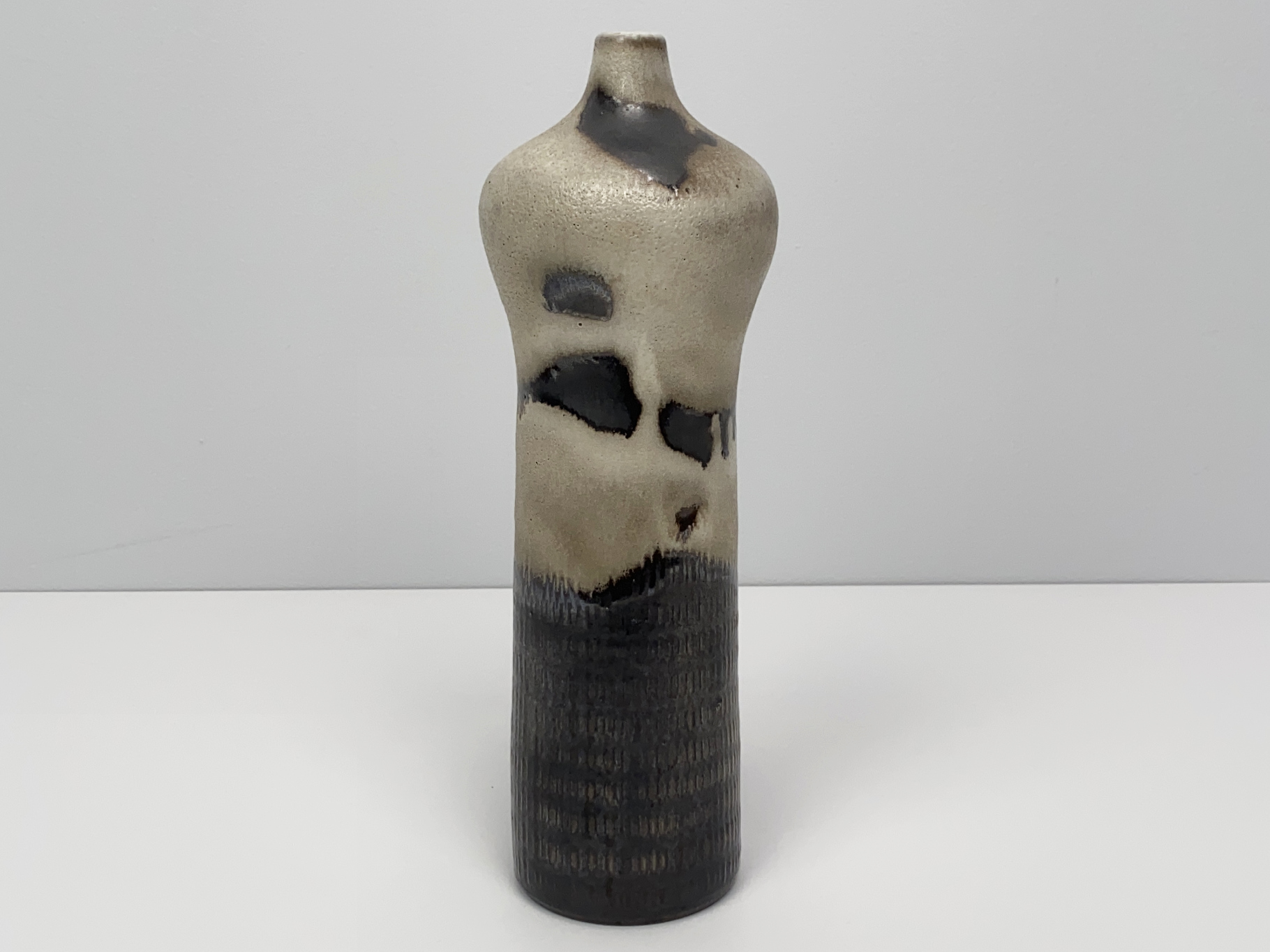 Vase, Keramik, Irdenware, Unikat, Farbtöne verlaufend, glasiert, von Wilhelm & Elly Kuch, 1970er Jahre