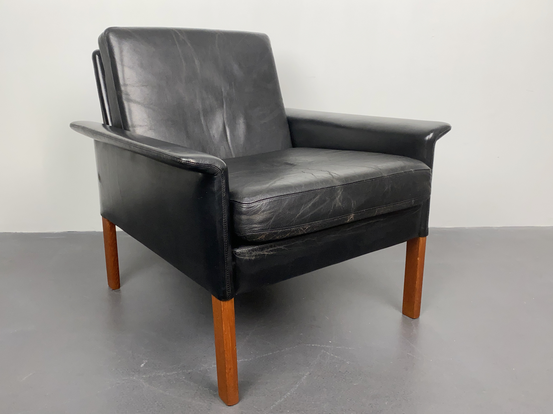 Armchair Model 500, black Leather, by Hans Olsen for CS Möbler, Denmark, 1960s