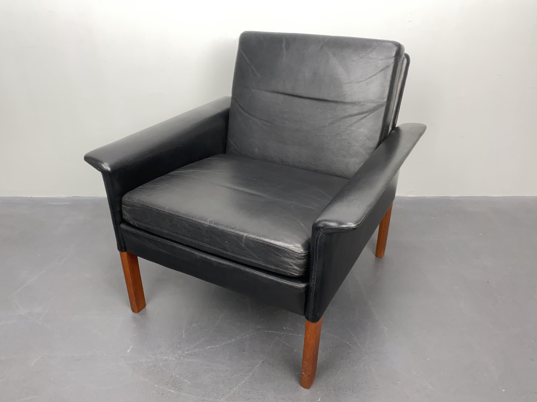 Armchair Model 500, black Leather, by Hans Olsen for CS Möbler, Denmark, 1960s
