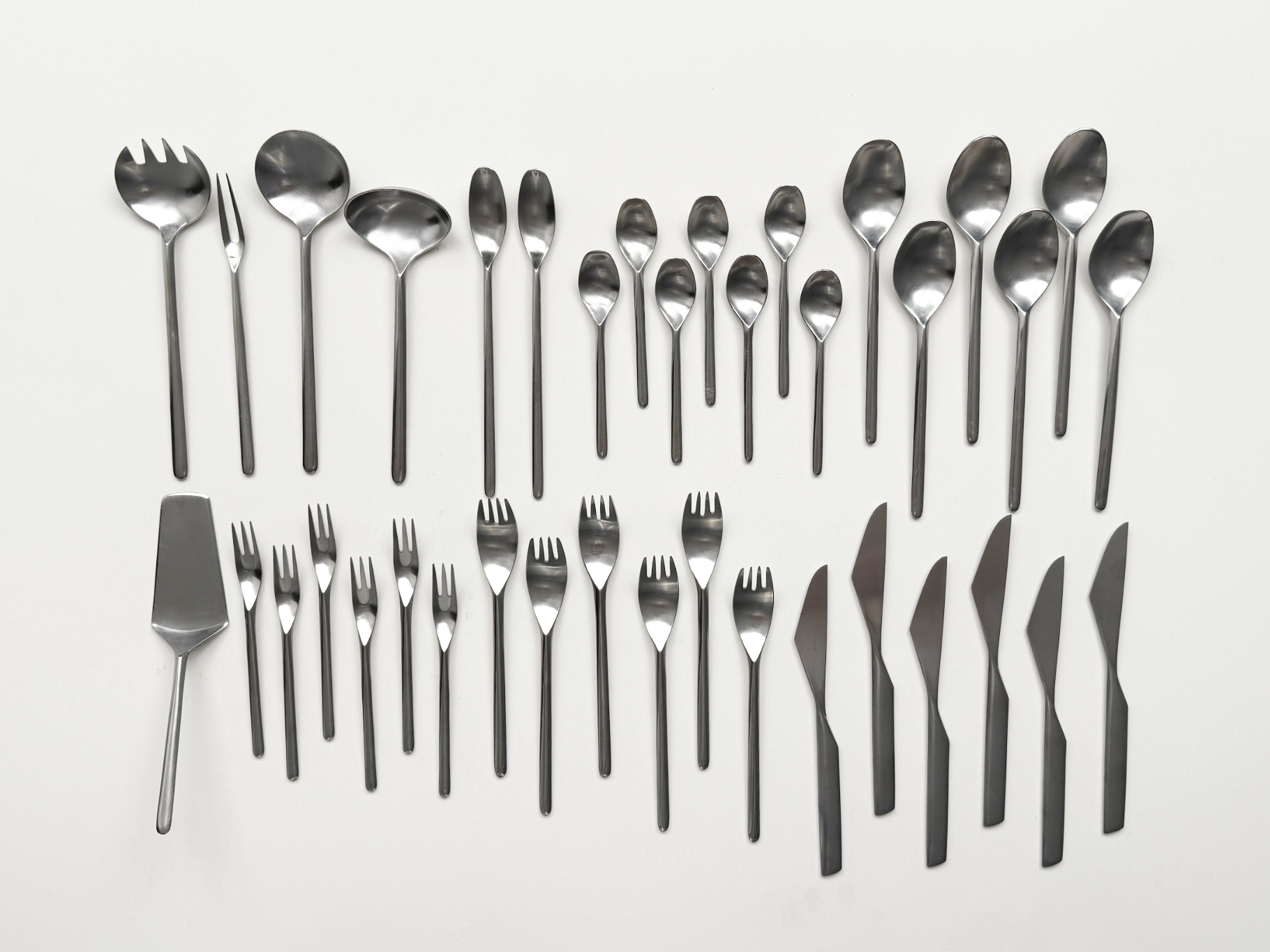 Besteck Composition, Edelstahl, 6 Personen, 37er Set, von Tapio Wirkkala für Rosenthal, Austria, 1960er