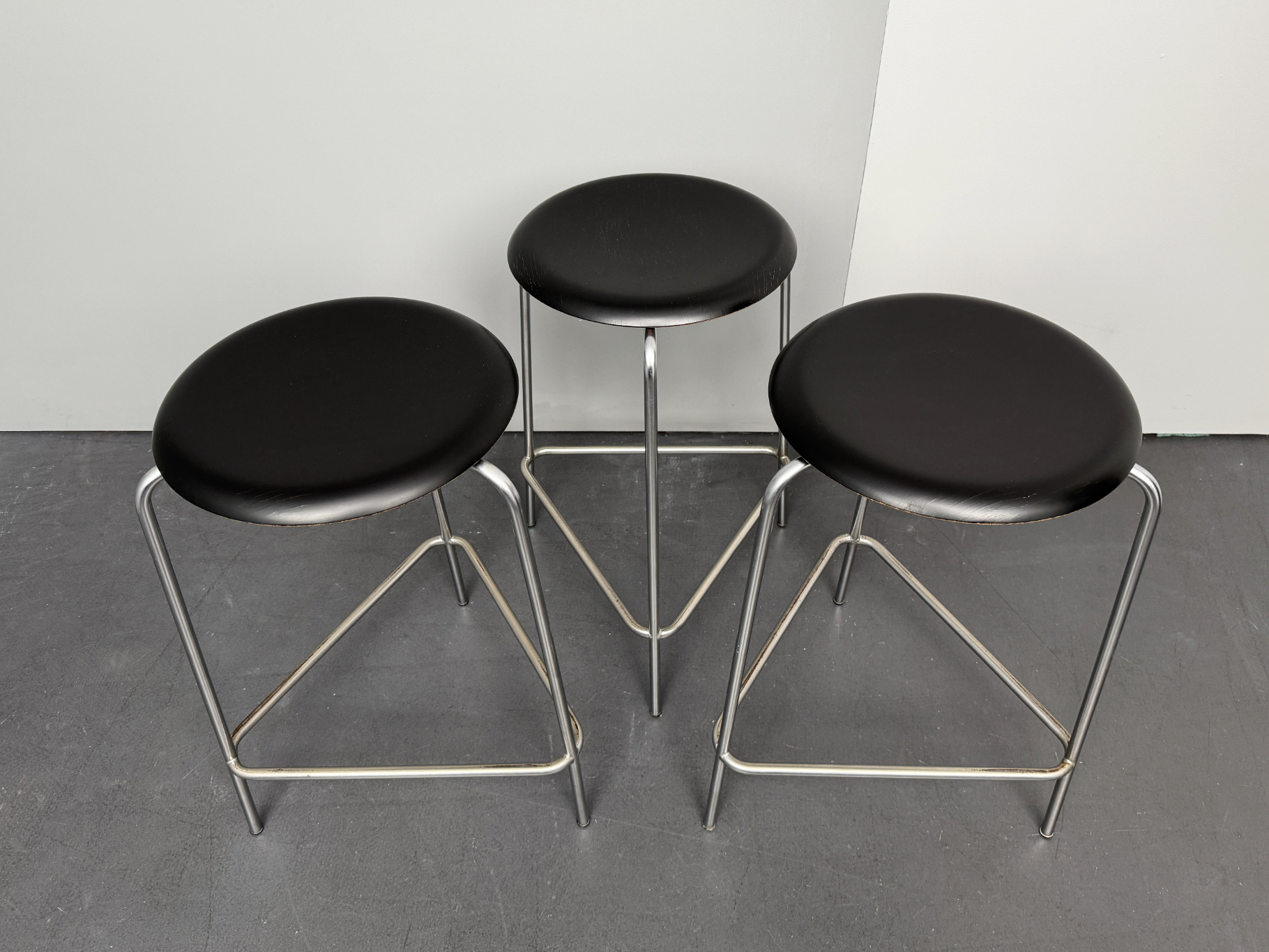 3er Set Barhocker High Dot von Arne Jacobsen für Fritz Hansen, Dänemark, 1968