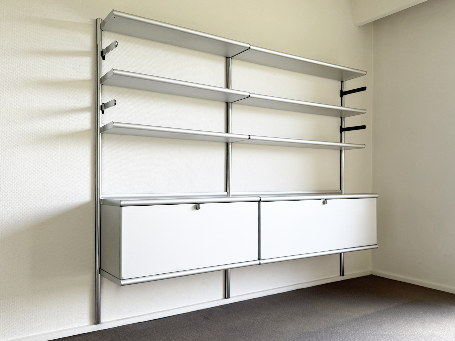 Wingset Regal System, silberfarben, von Otto Zapf für Vieler/Vitra, Deutschland, 1980er