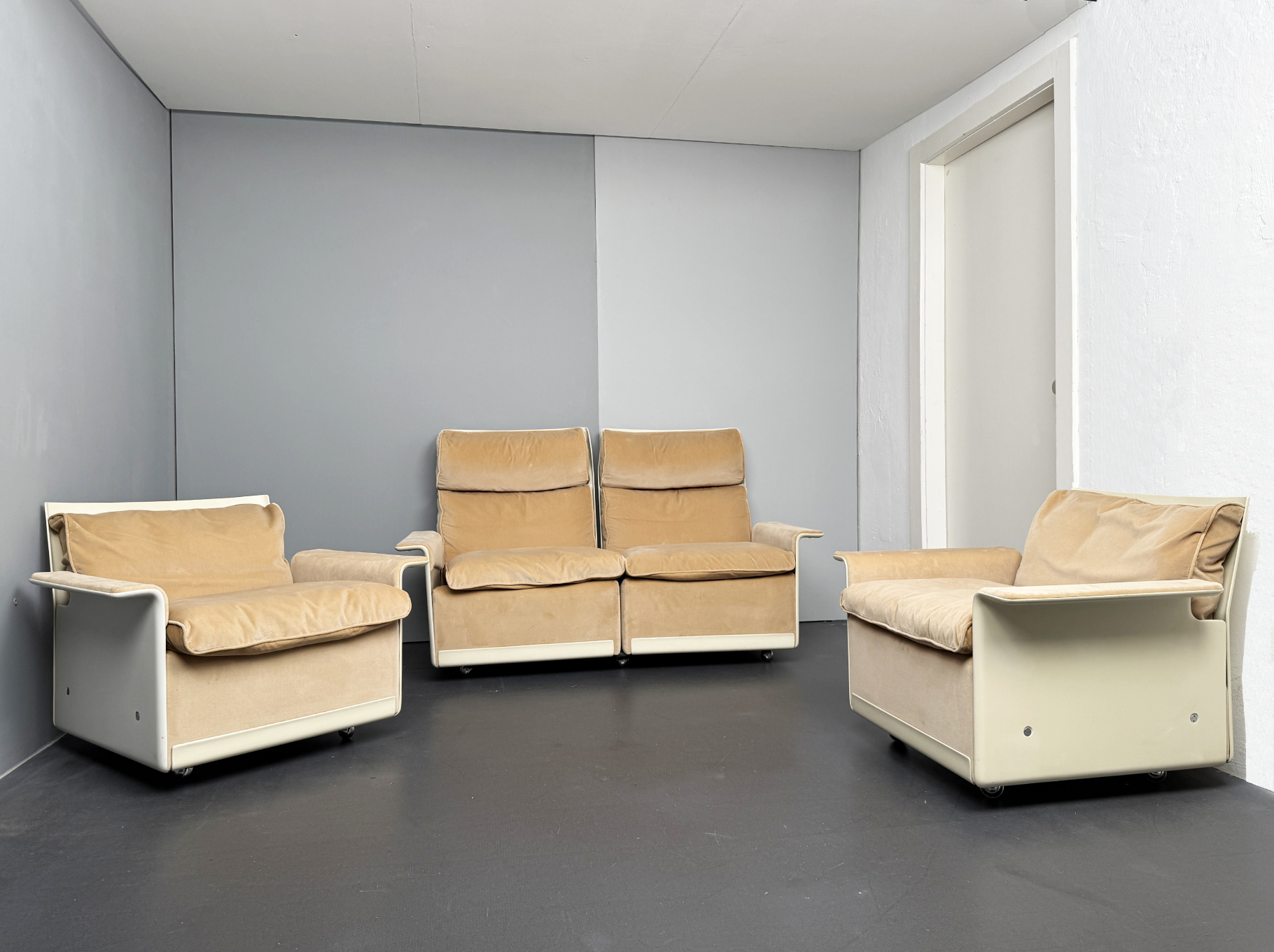 Highback Sofa 620 + Paar Sessel 620 von Dieter Rams für Vitsoe, Deutschland, 1960er
