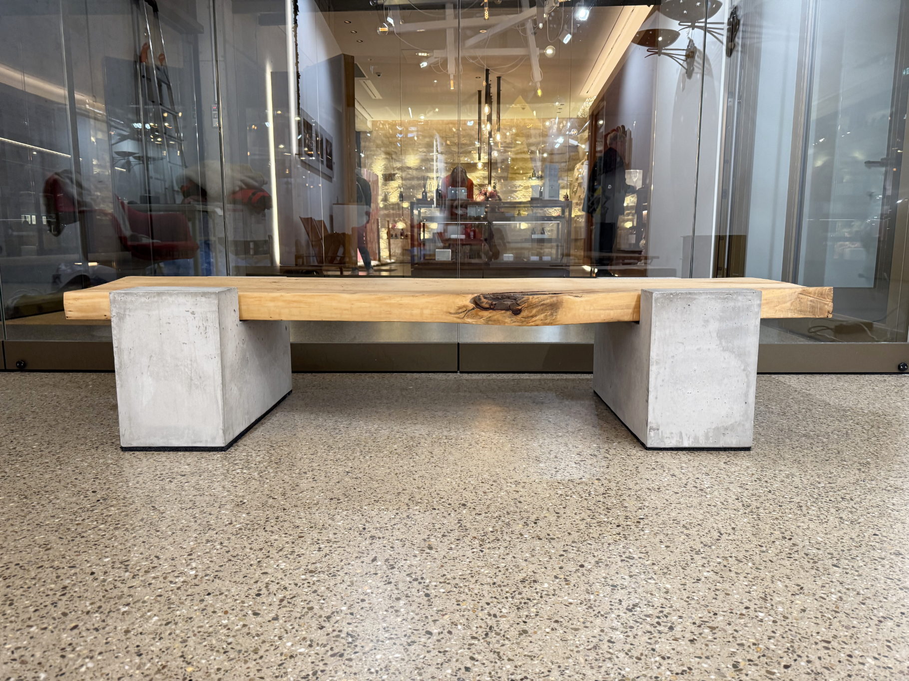 Bench, Unique Piece made of Wood and Concrete by Inga Reichert, Germany, 2025