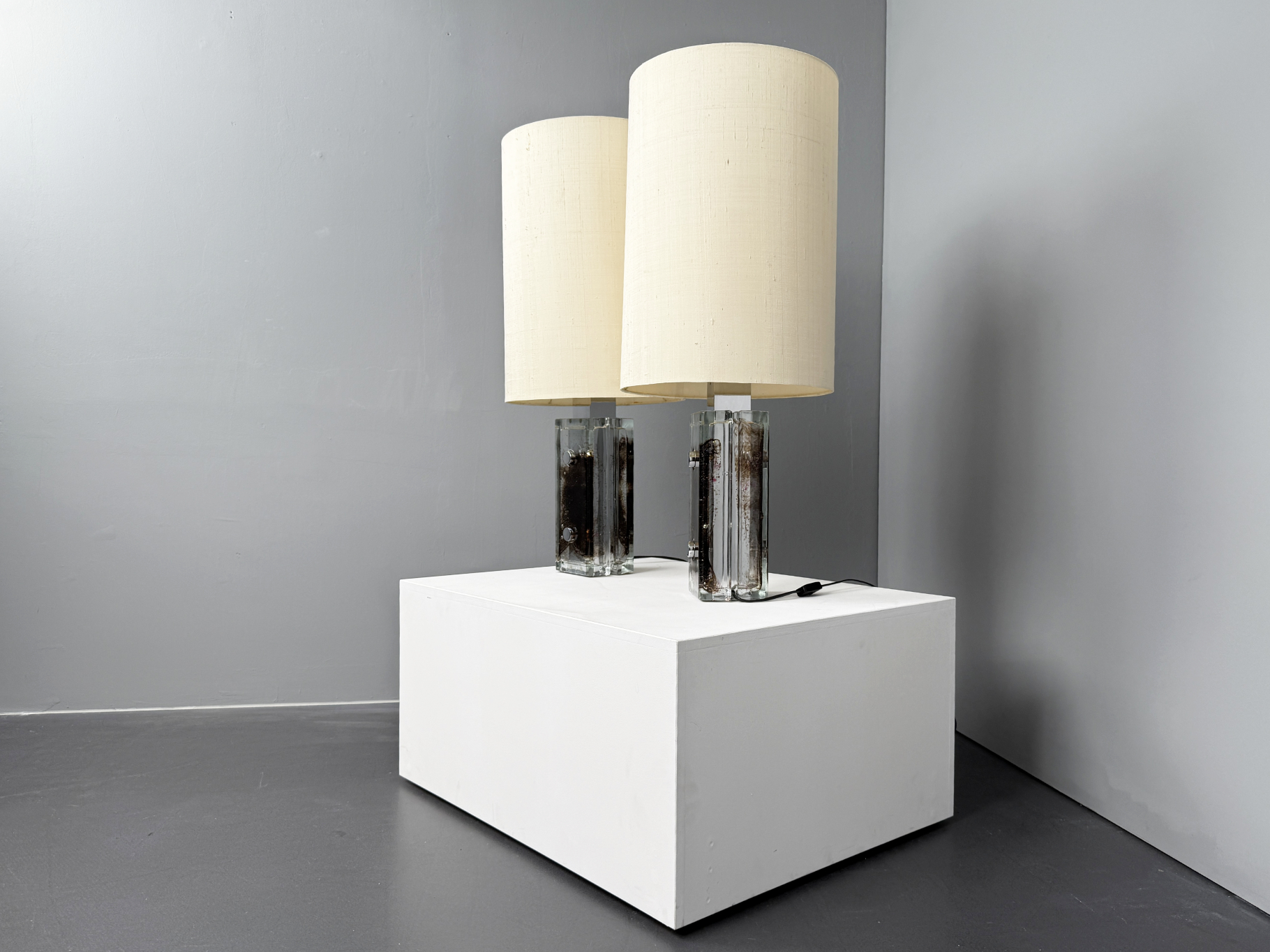 Paar Glas Tischlampen von Helena Tynell für Glashütte Limburg, Deutschland, 1970er