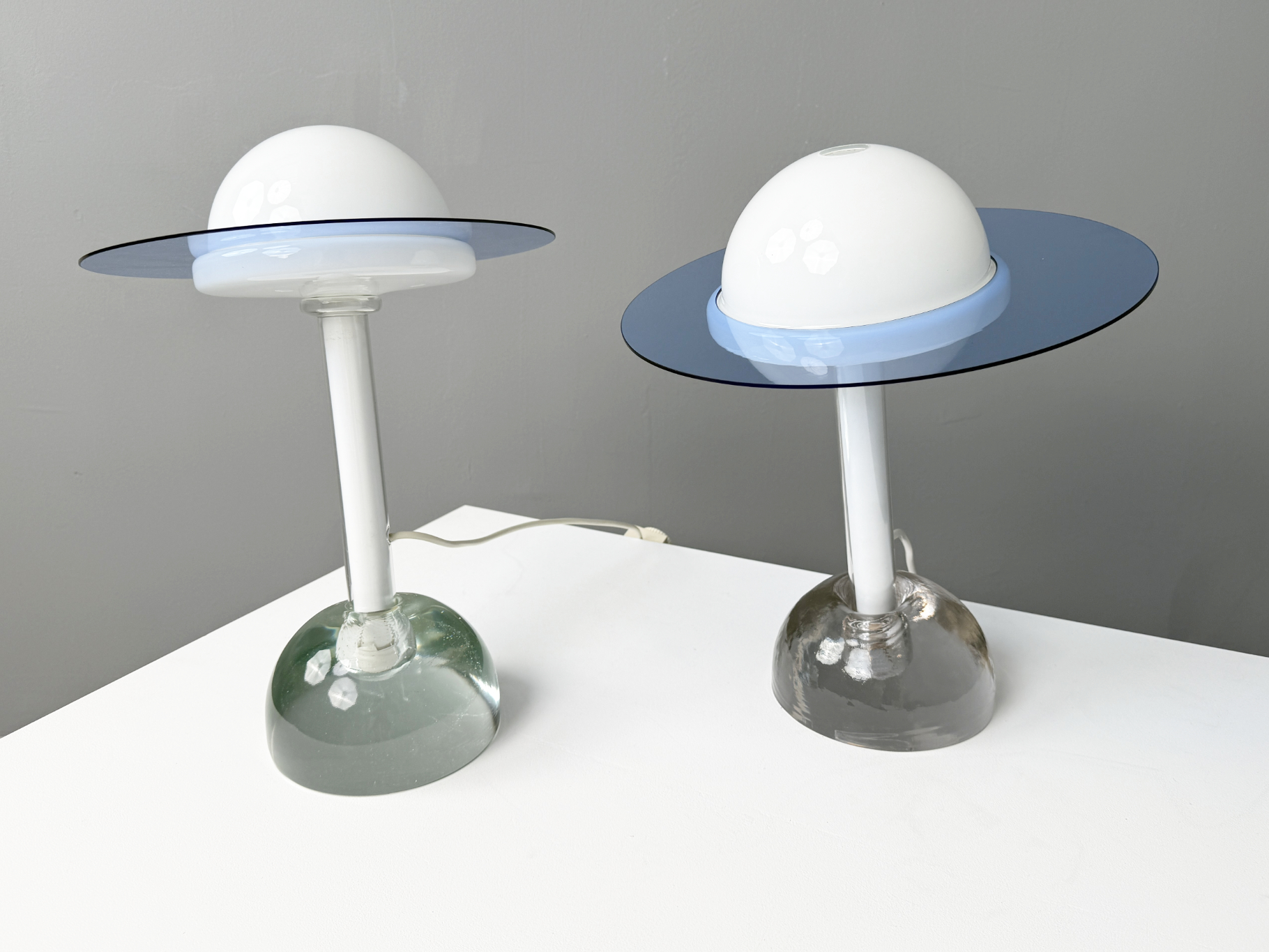 Pair of “Plutone” Glass Table Lamps, Model 2701, by Daniela Puppa for Fontana Arte, Italy, 1981