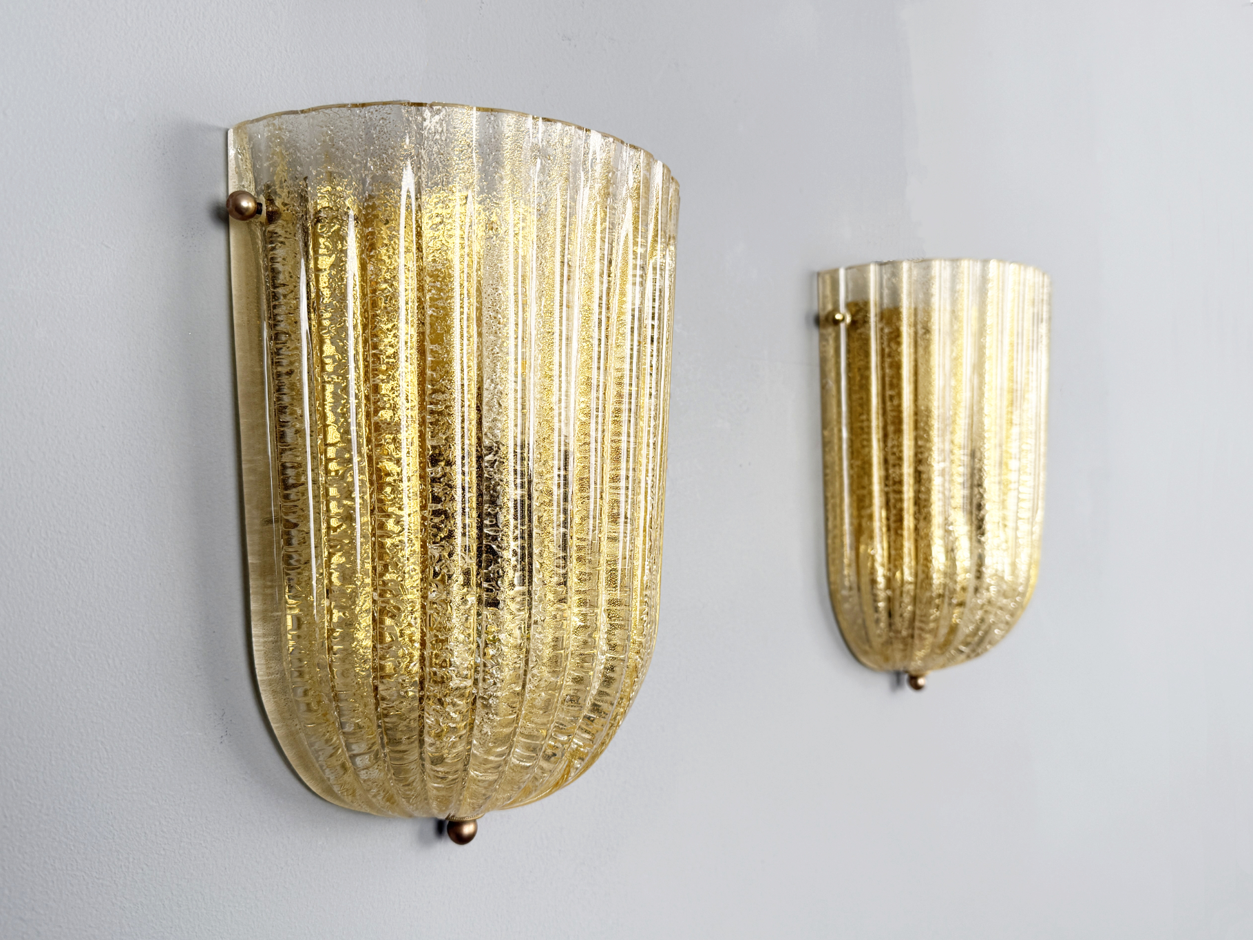 Pair of Sconces, Murano Glass, by Barovier & Toso, Italy, 1970s