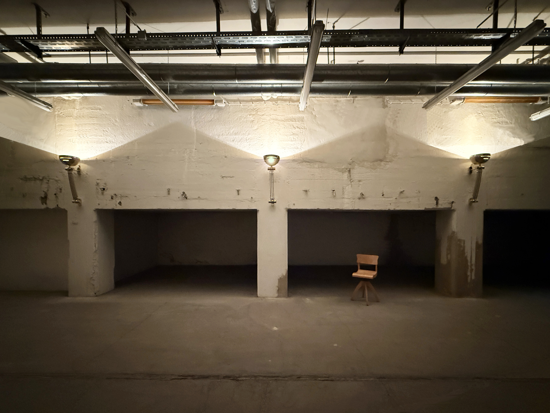 3er Set große Wandlampe, Kundenanfertigung, Messing, teilverchromt, Art Deco Stil, Frankreich, 1950er