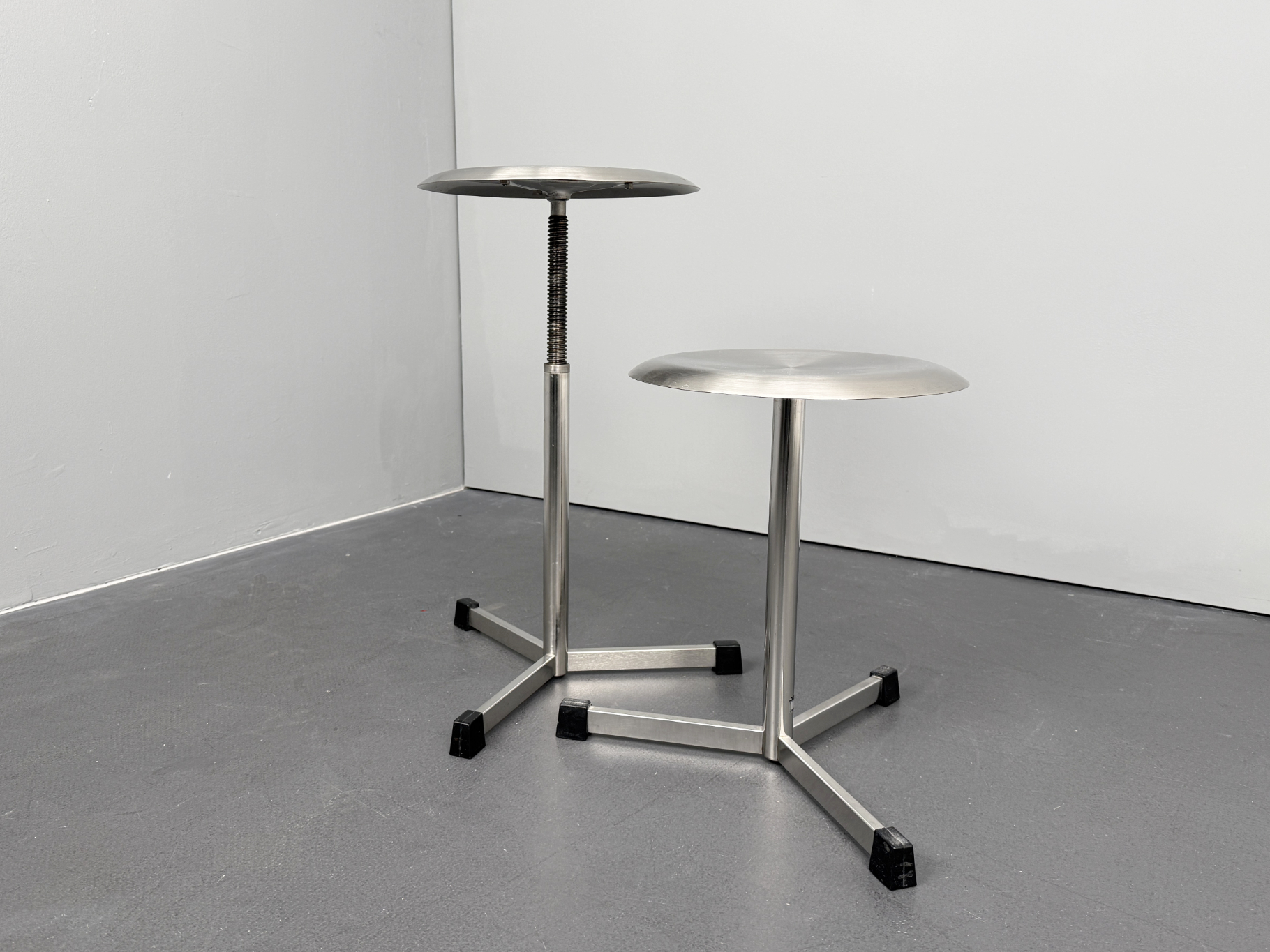Pair of Swivel Stools / Doctor's Stools, Metal, by Maquet, Germany, 1960s